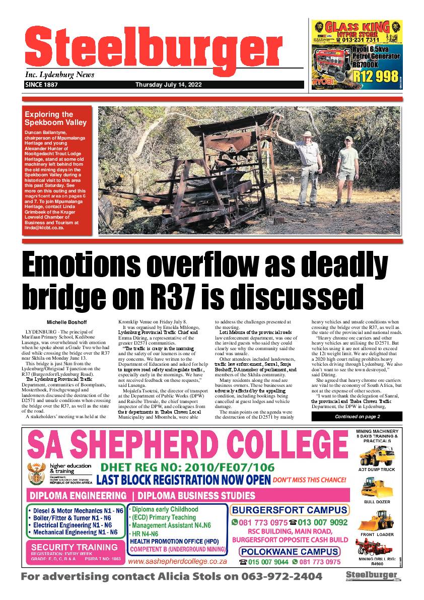 Steelburger News 14 July 2022 page 1