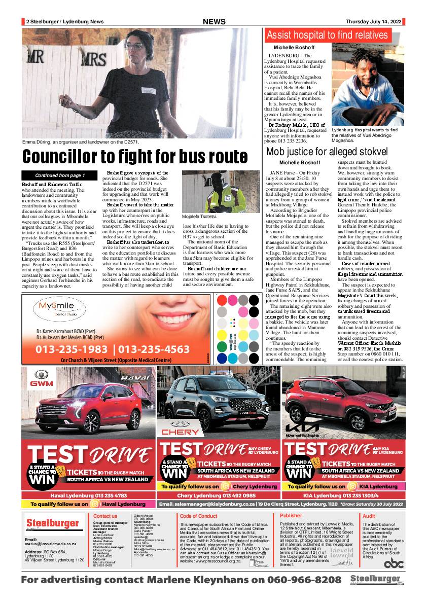 Steelburger News 14 July 2022 page 2