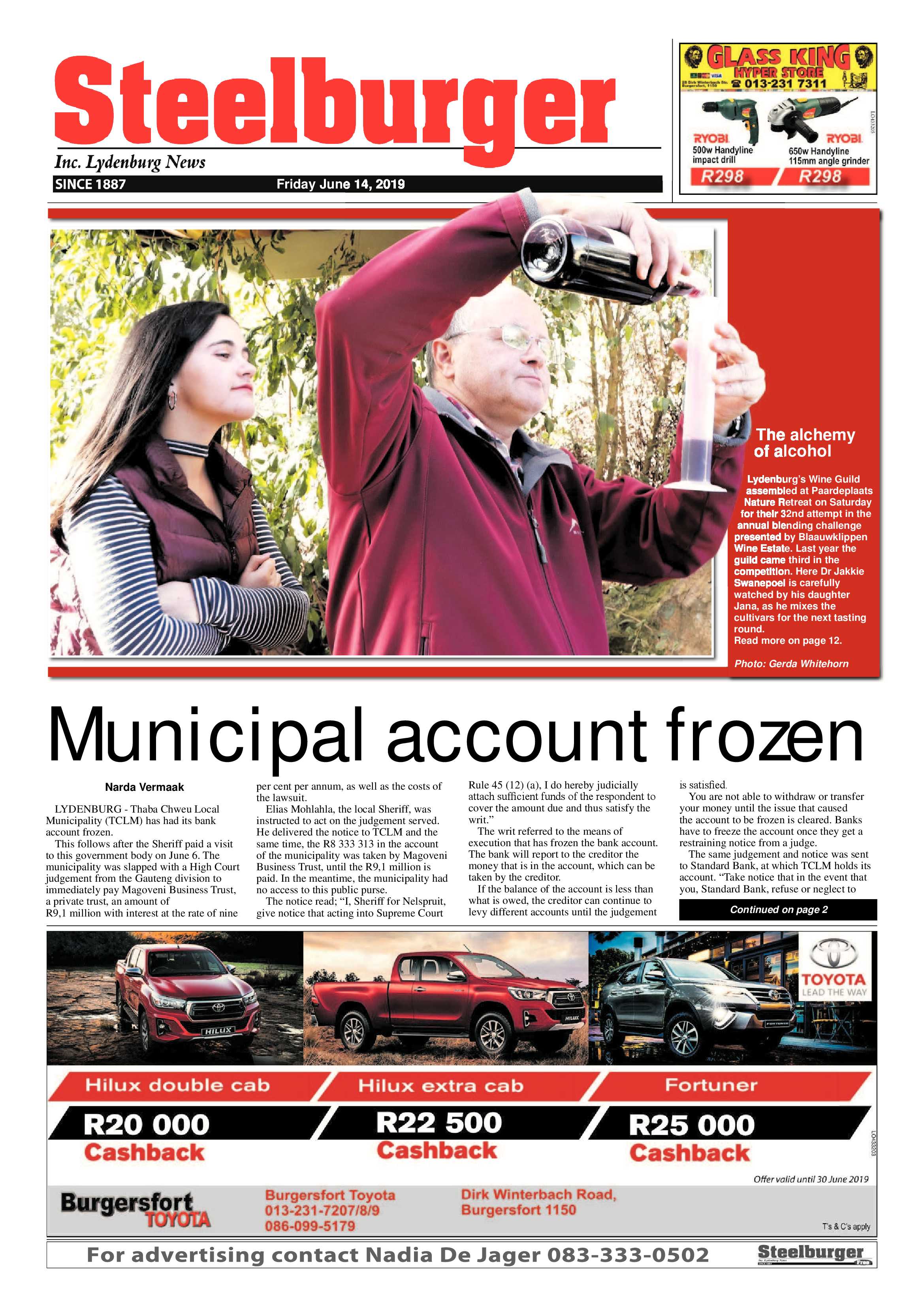 Steelburger News 14 June 2019 page 1