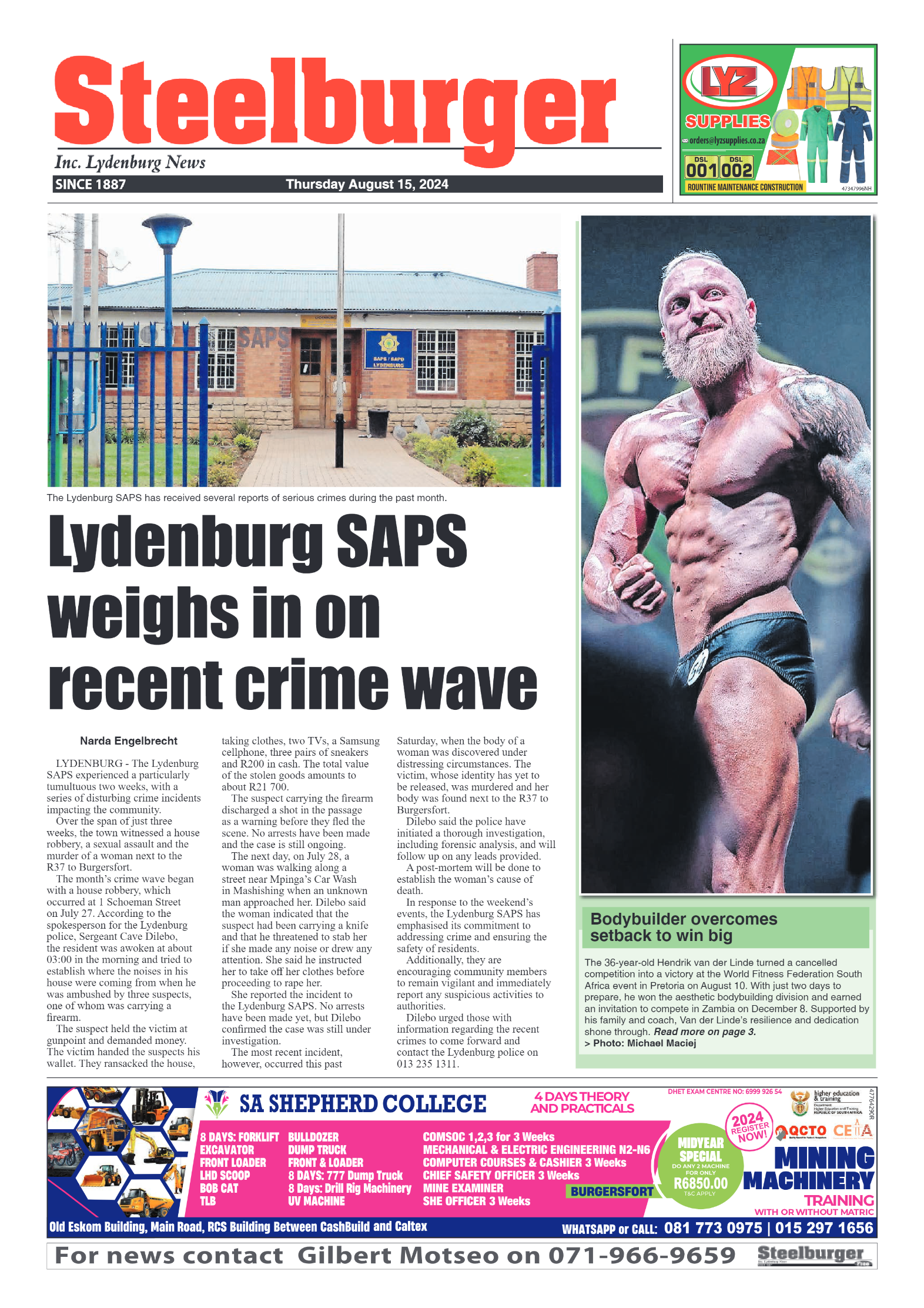 Steelburger News 15 Agust 2024 page 1