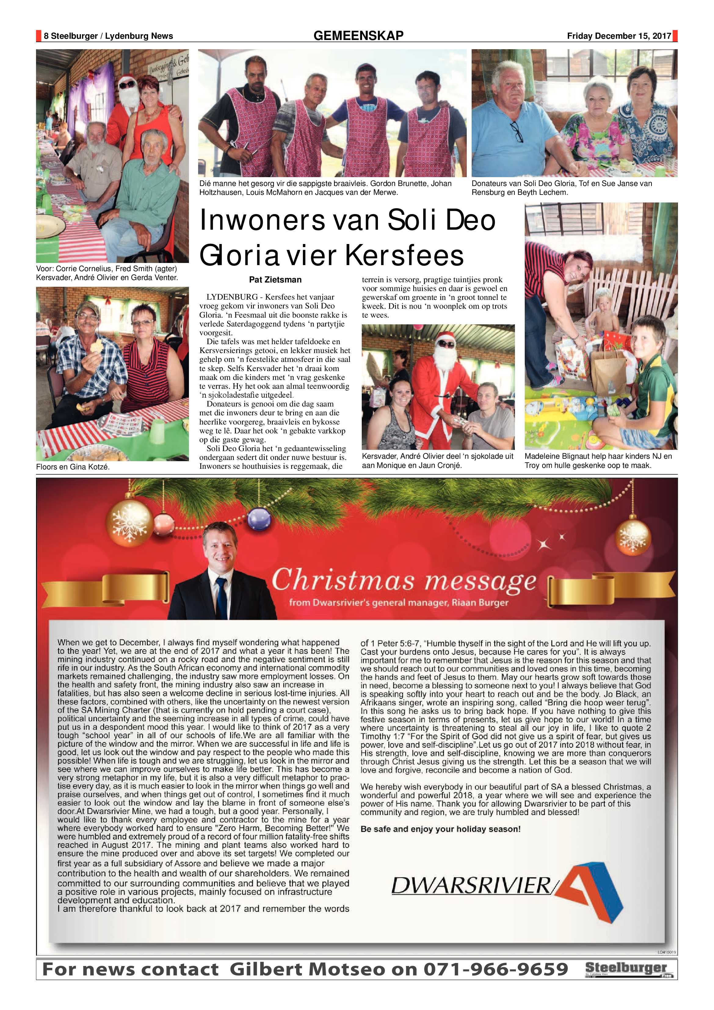Steelburger News 15 December 2017 page 8