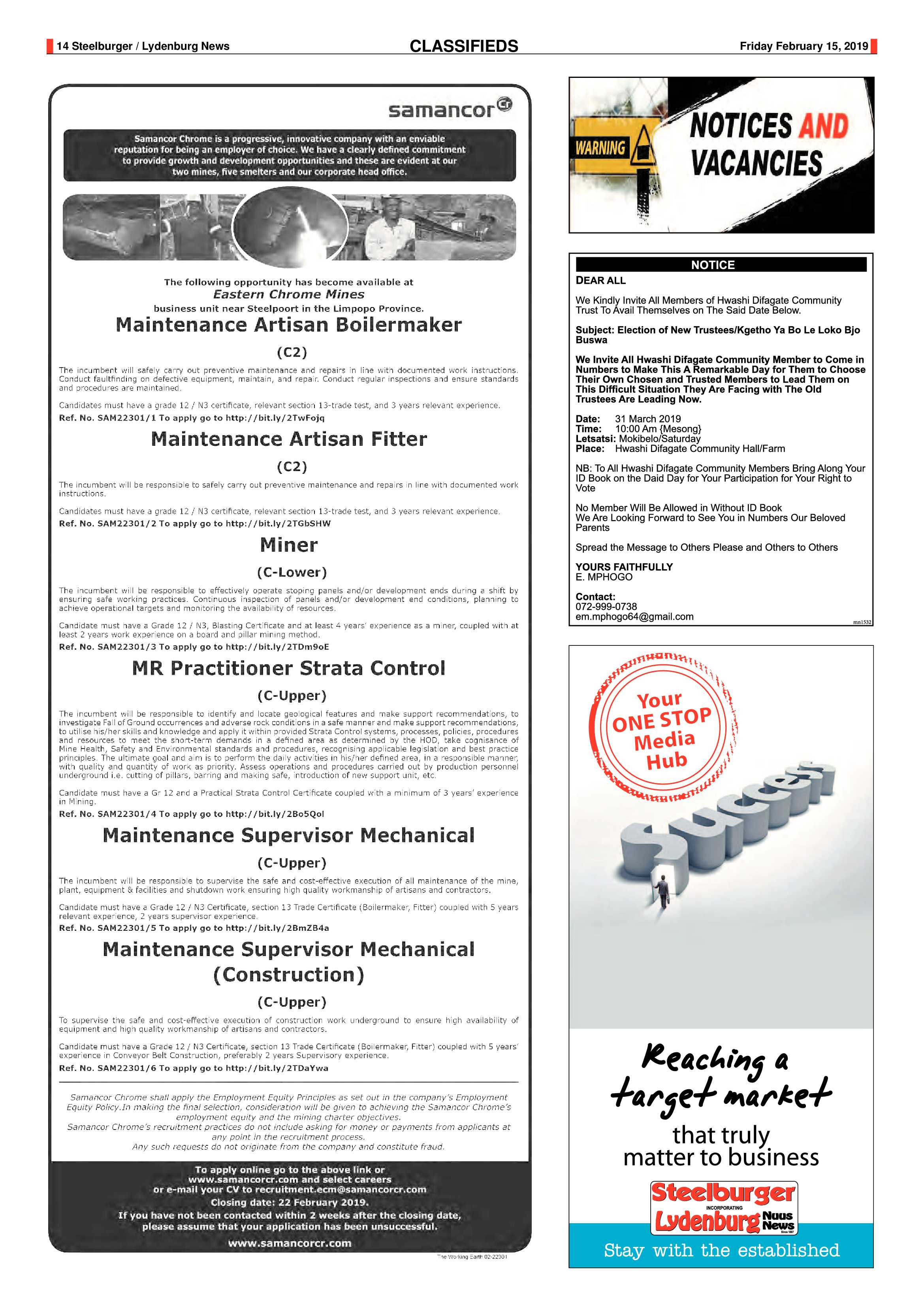 Steelburger News 15 February 2019 page 14
