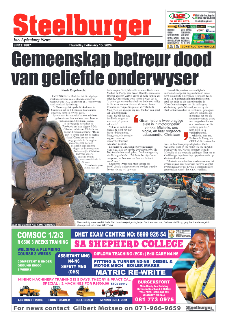 Steelburger News 15 February 2024 page 1