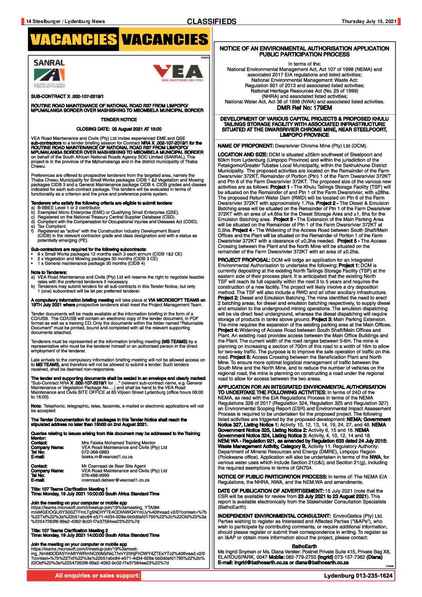 Steelburger news 15 July 2021 page 14