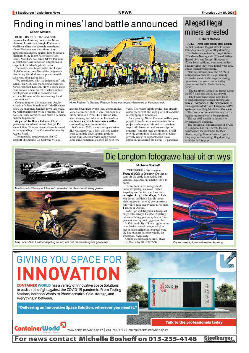 Steelburger news 15 July 2021 page 4