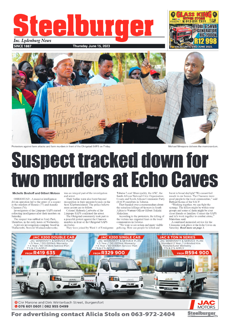 Steelburger News 15 June 2023 page 1