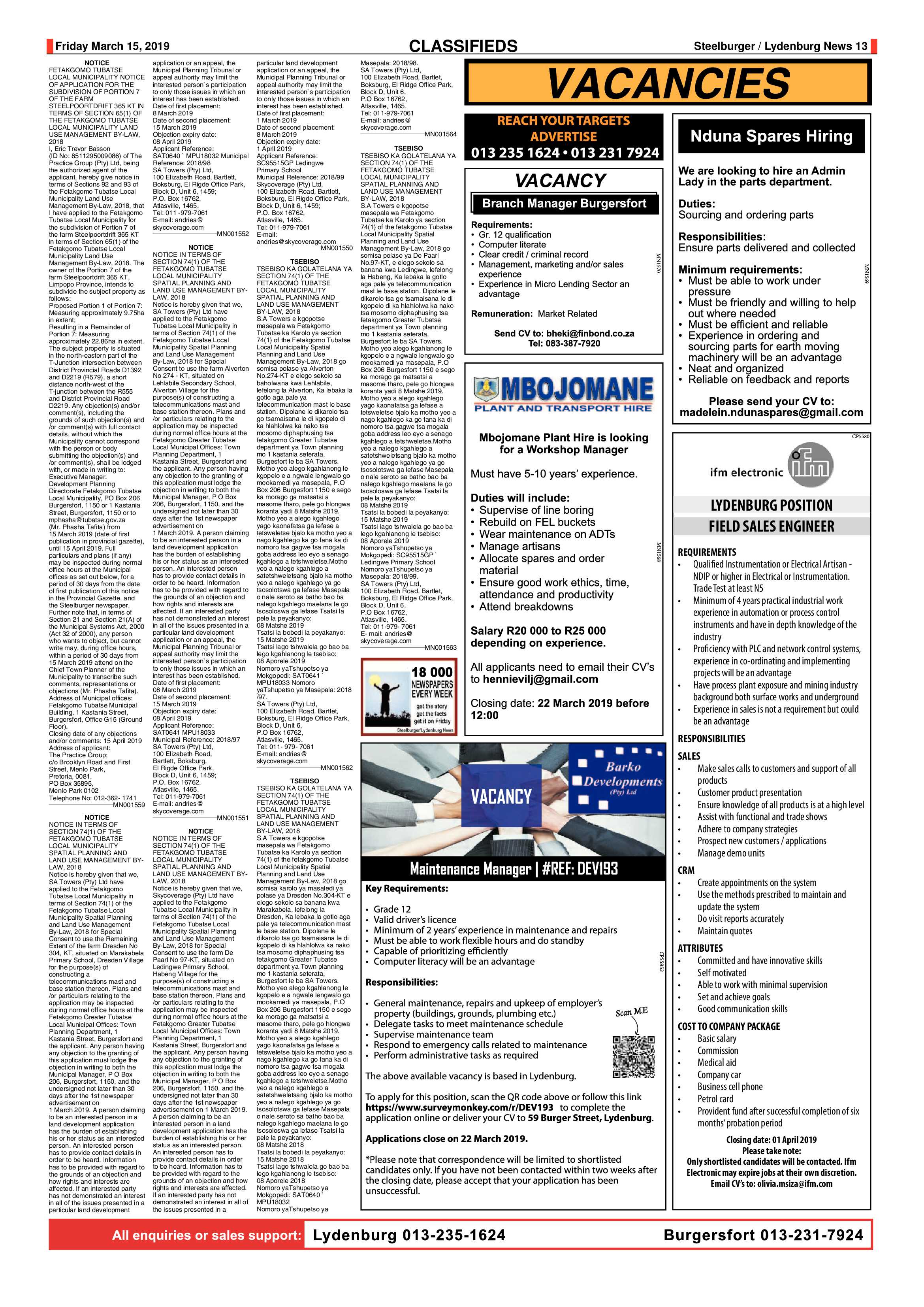 Steelburger News 15 March 2019 page 13