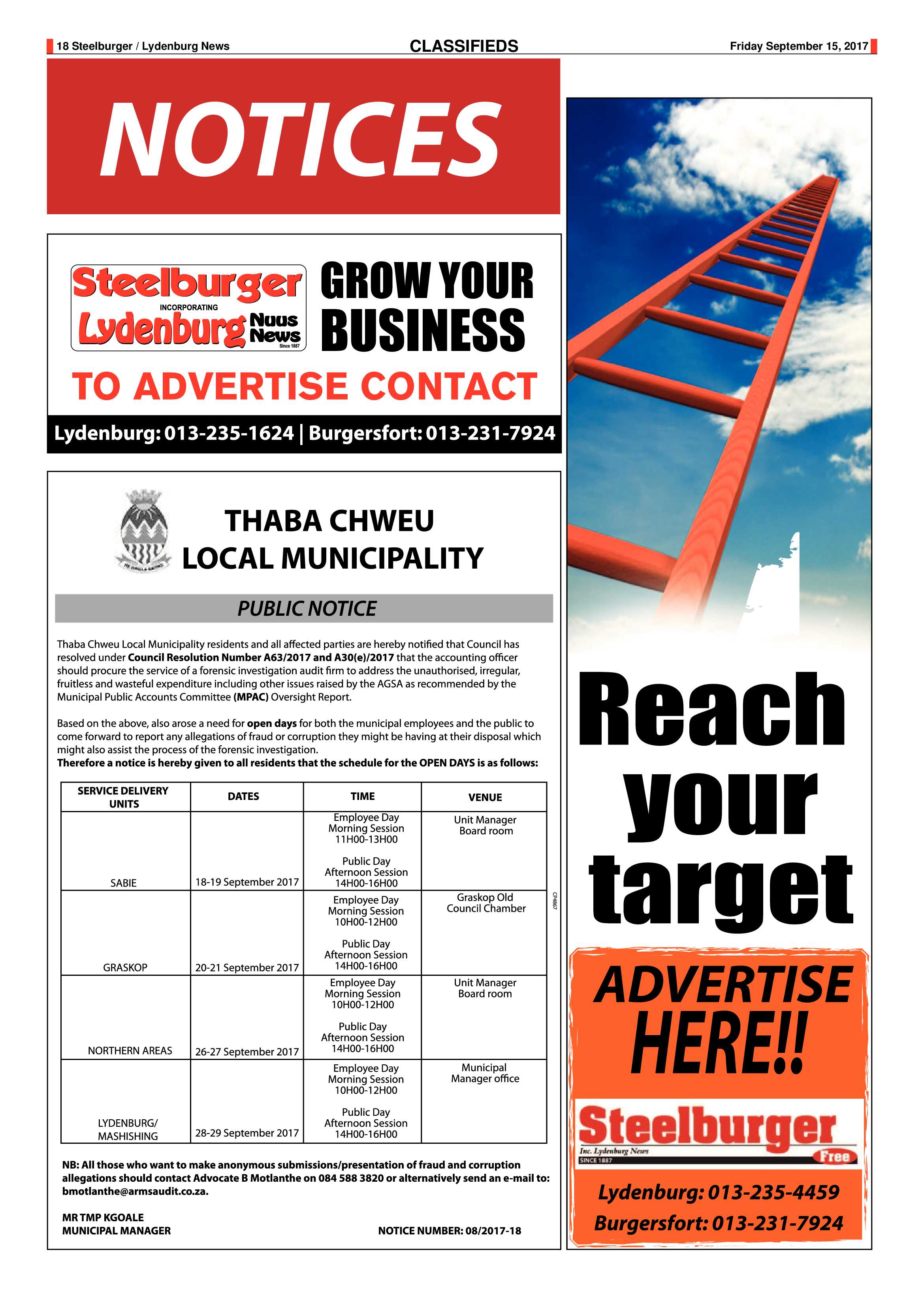 Steelburger News 15 September 2017 page 18