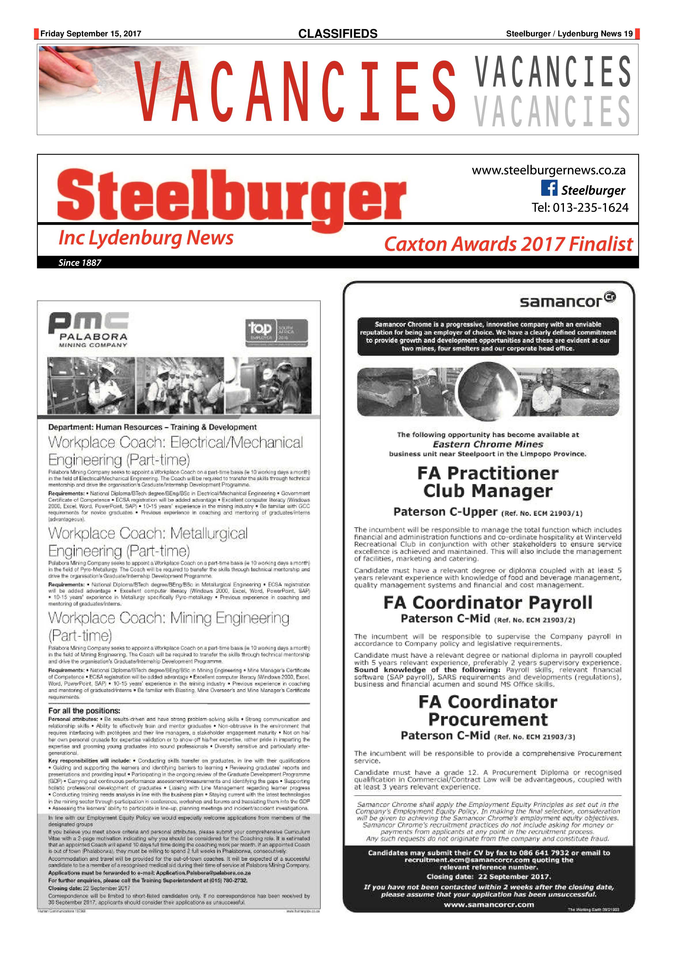 Steelburger News 15 September 2017 page 19