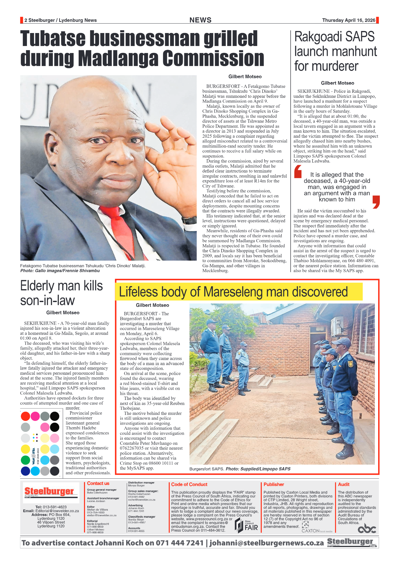 Steelburger News 16 April 2026 page 2