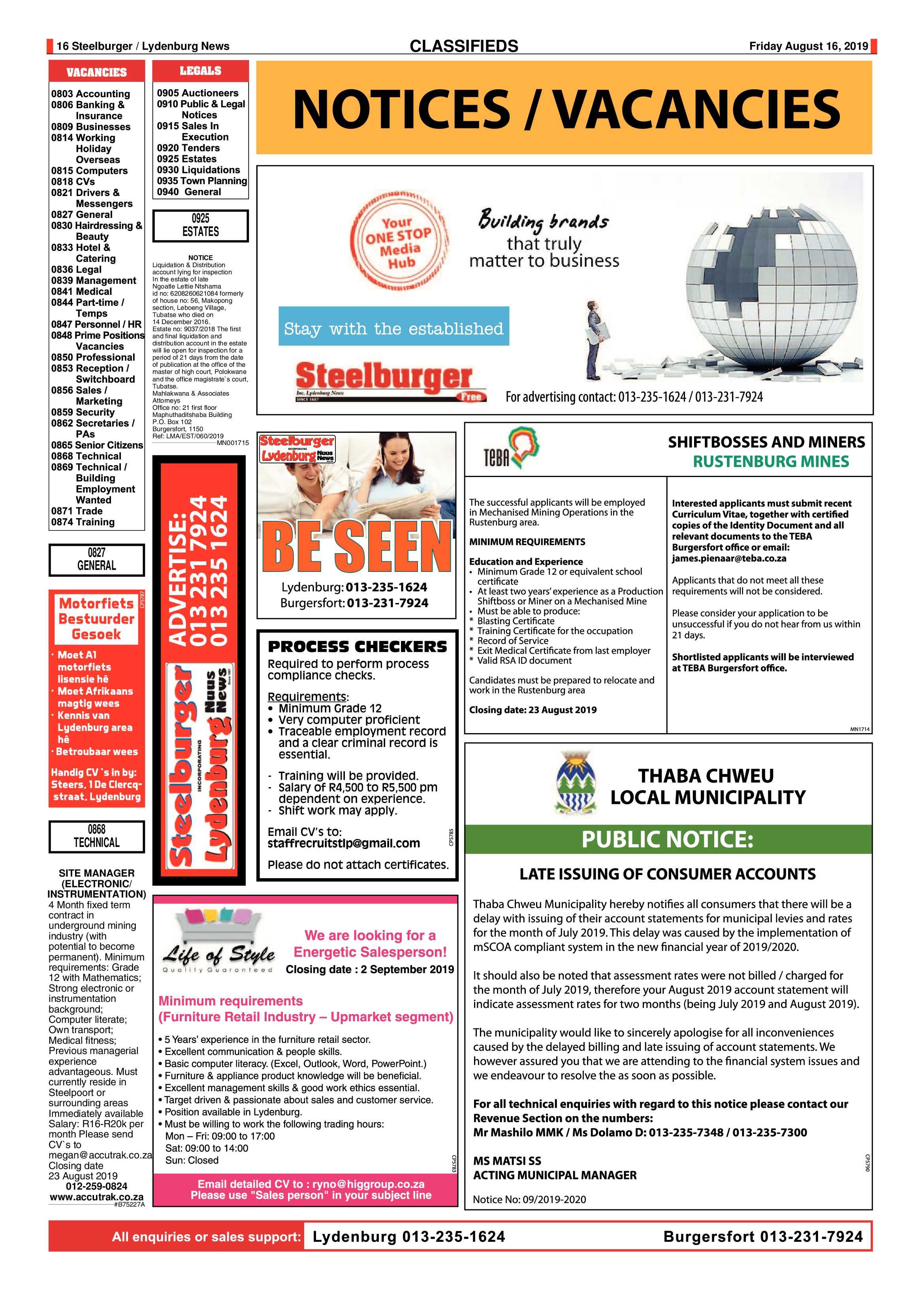Steelburger News 16 August 2019 page 16