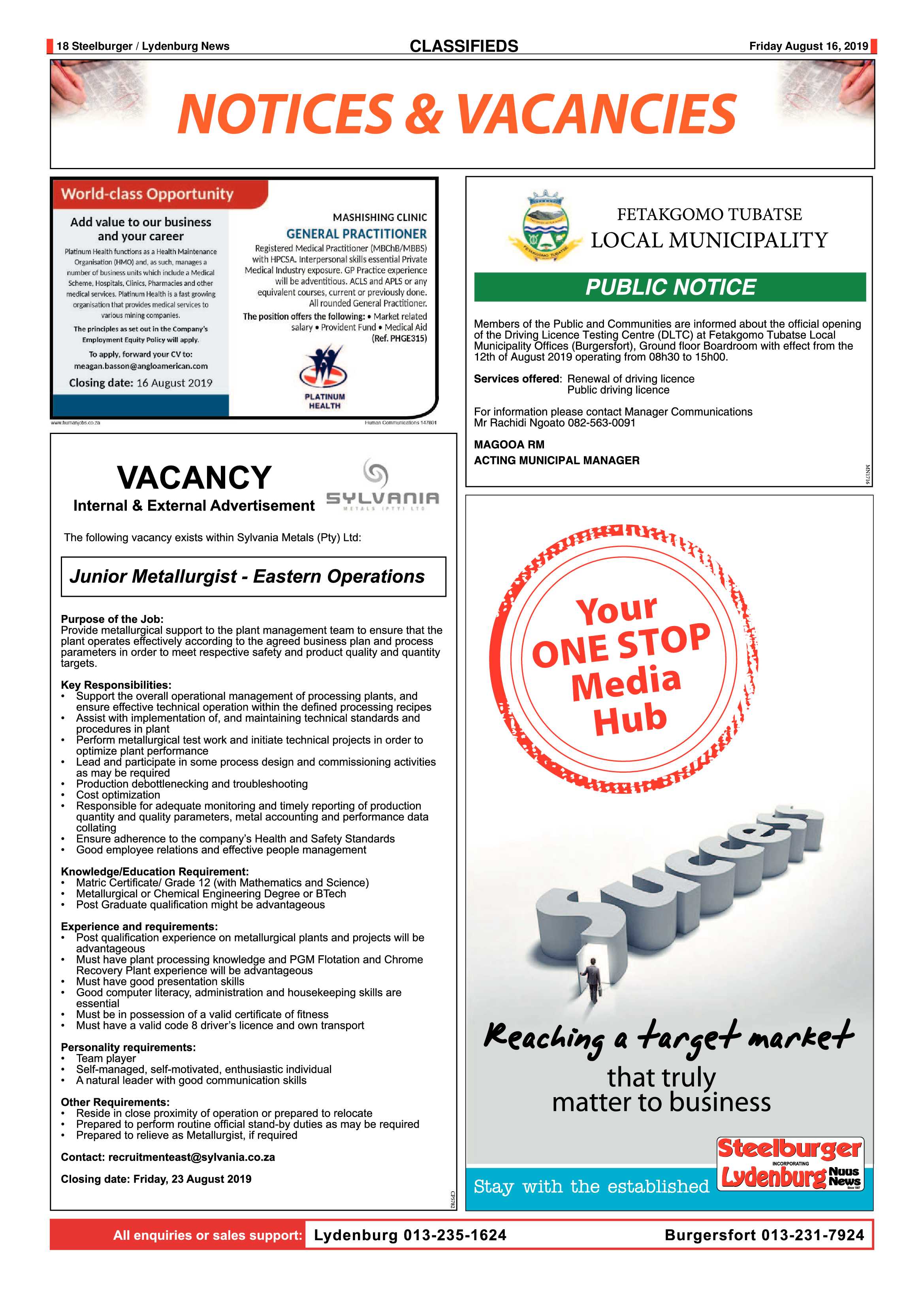 Steelburger News 16 August 2019 page 18