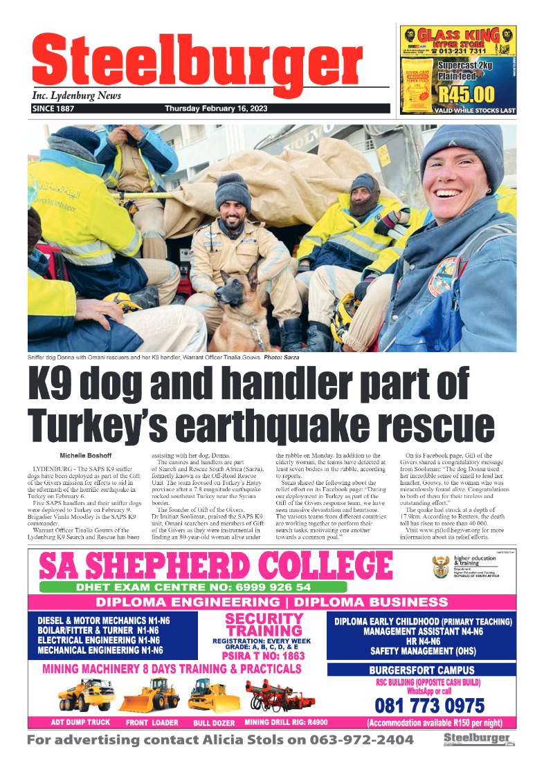 Steelburger News 16 February 2023 page 1