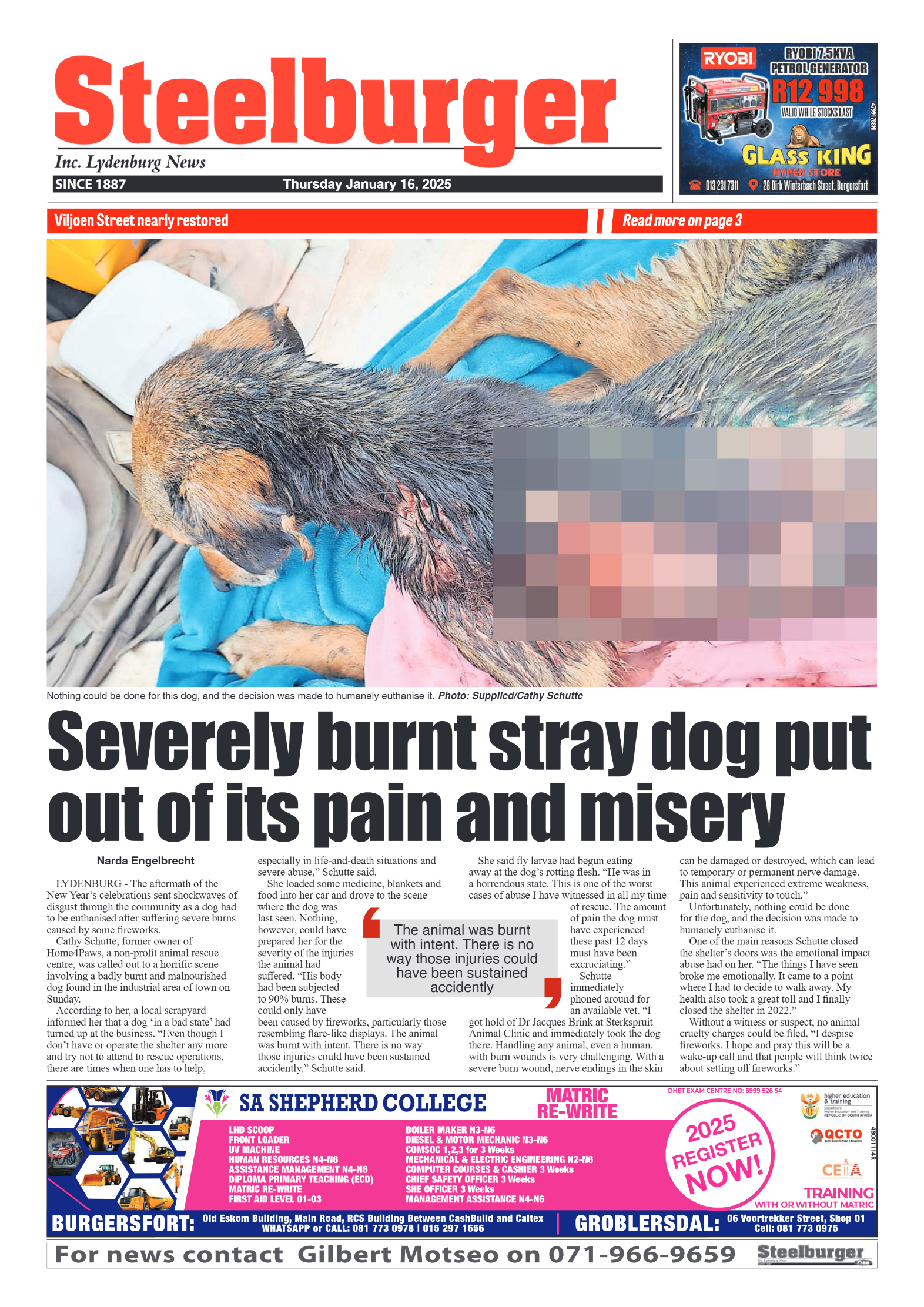 Steelburger News 16 January 2025 page 1