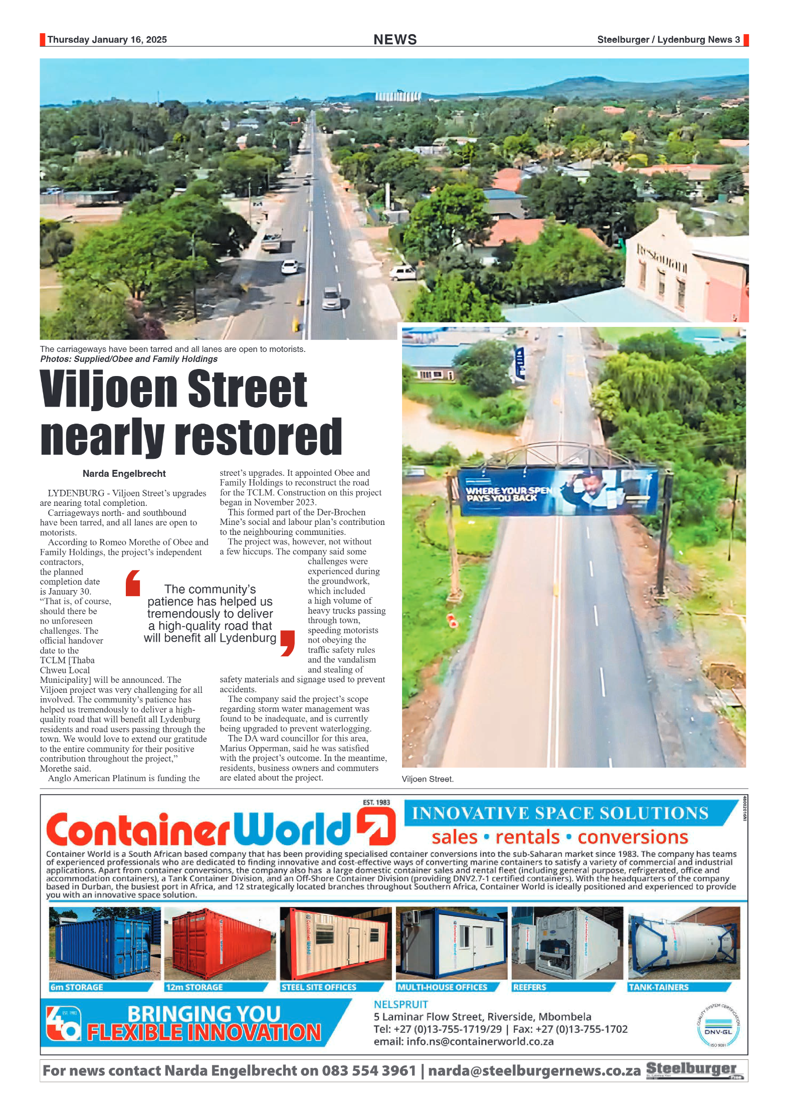 Steelburger News 16 January 2025 page 3