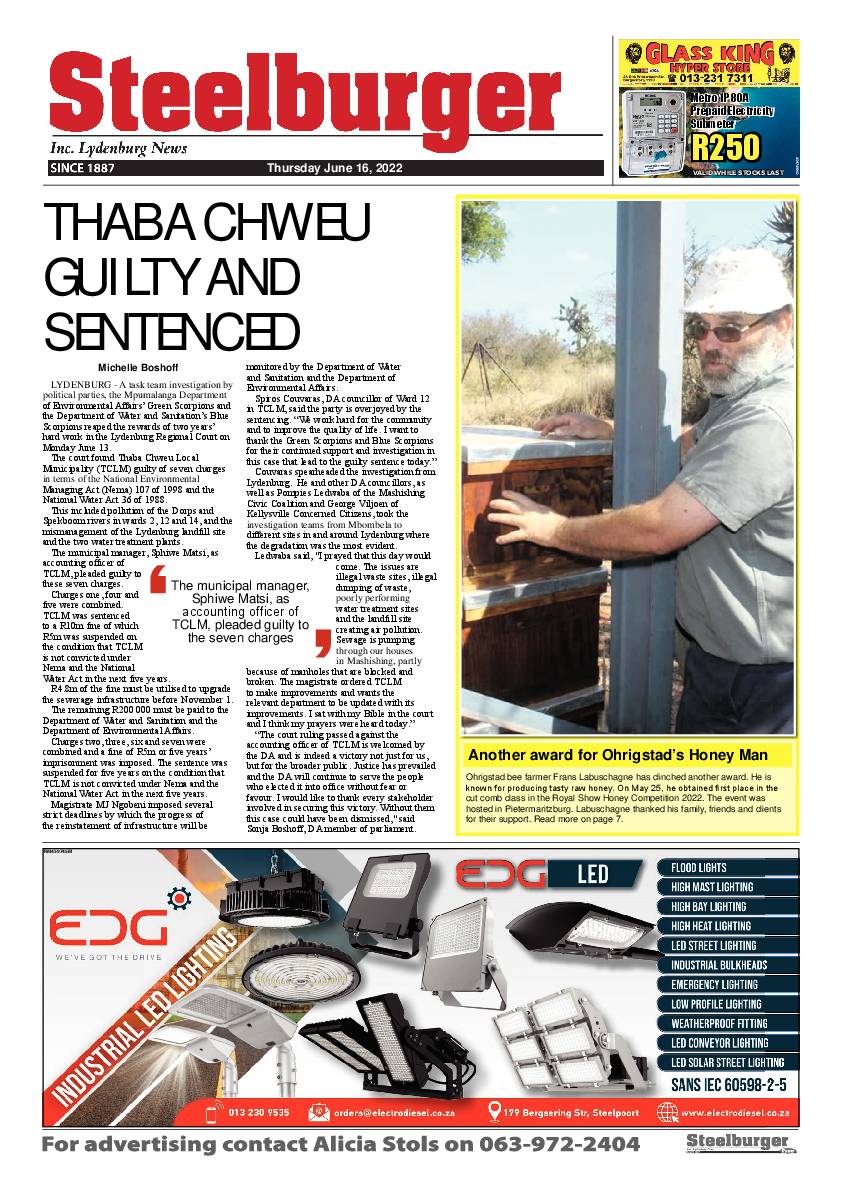 Steelburger News 16 June 2022 page 1