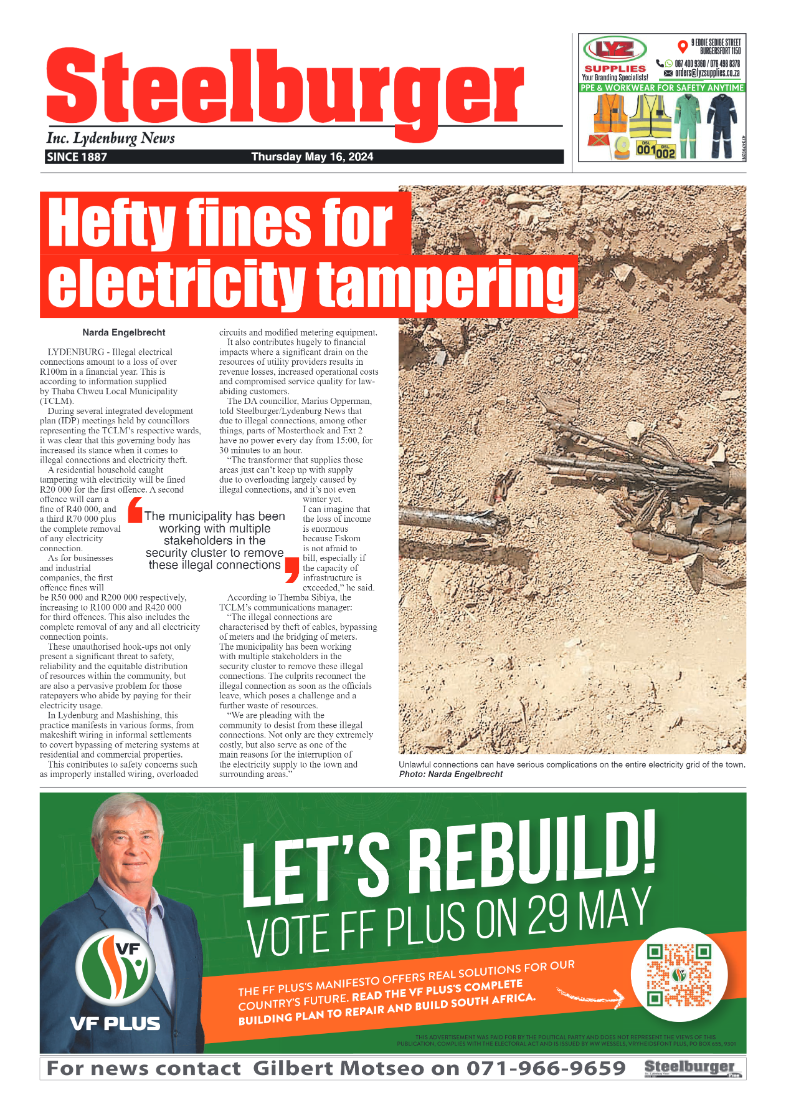 Steelburger News 16 May 2024 page 1