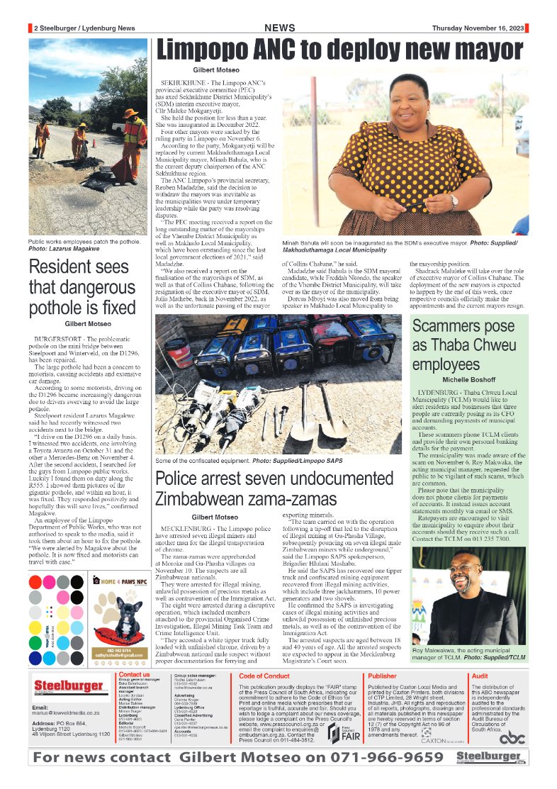 Steelburger News 16 November 2023 page 2