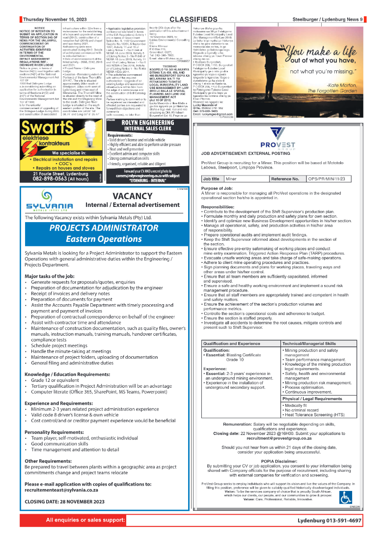 Steelburger News 16 November 2023 page 9