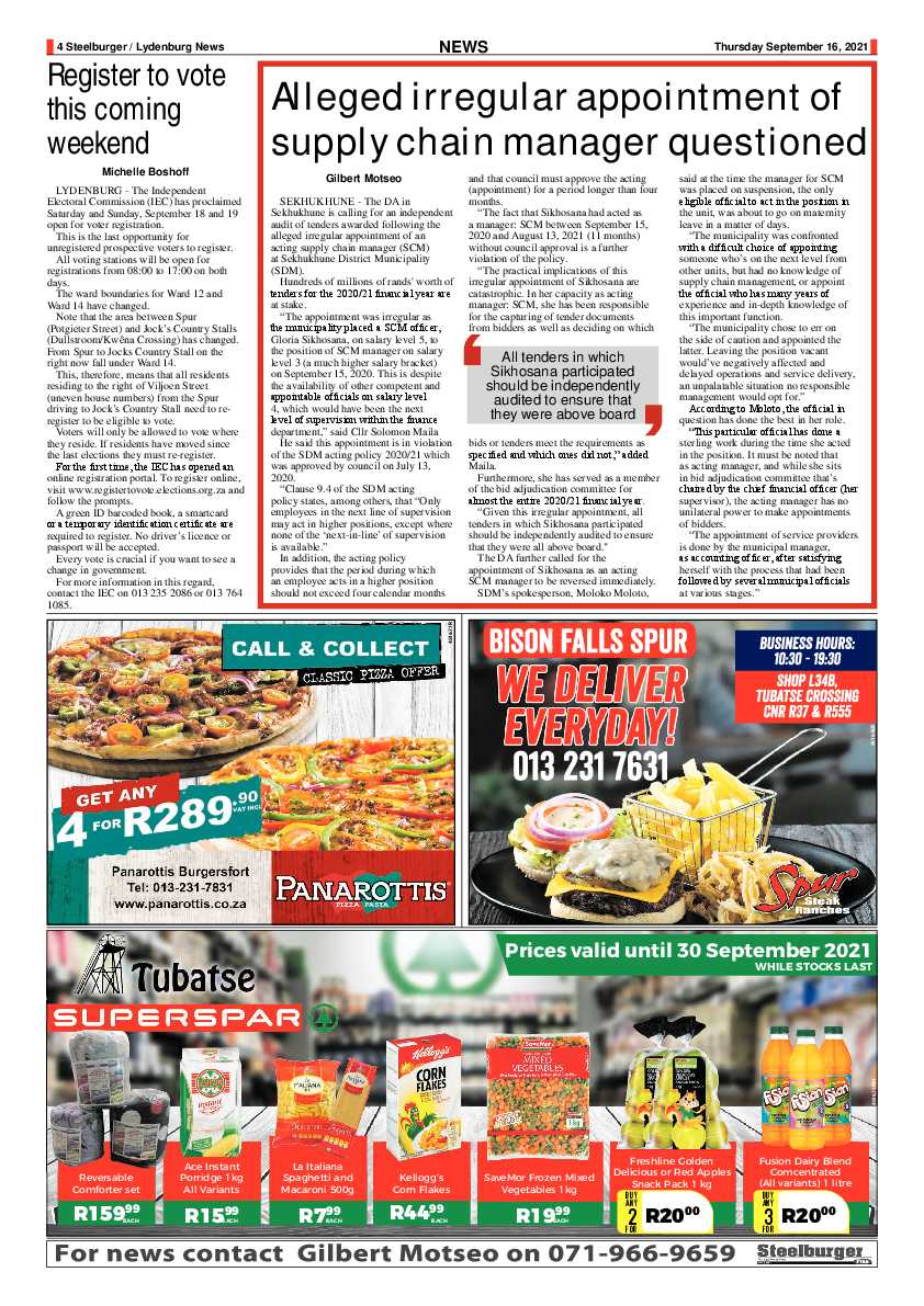 Steelburger News 16 September 2021 page 4