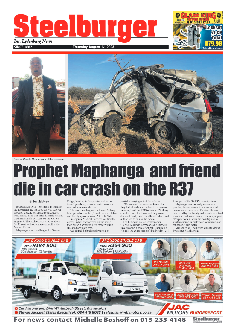 Steelburger News 17 August 2023 page 1