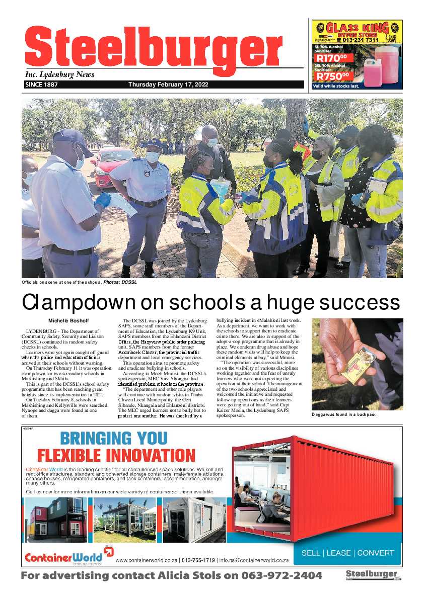 Steelburger News 17 February 2022 page 1