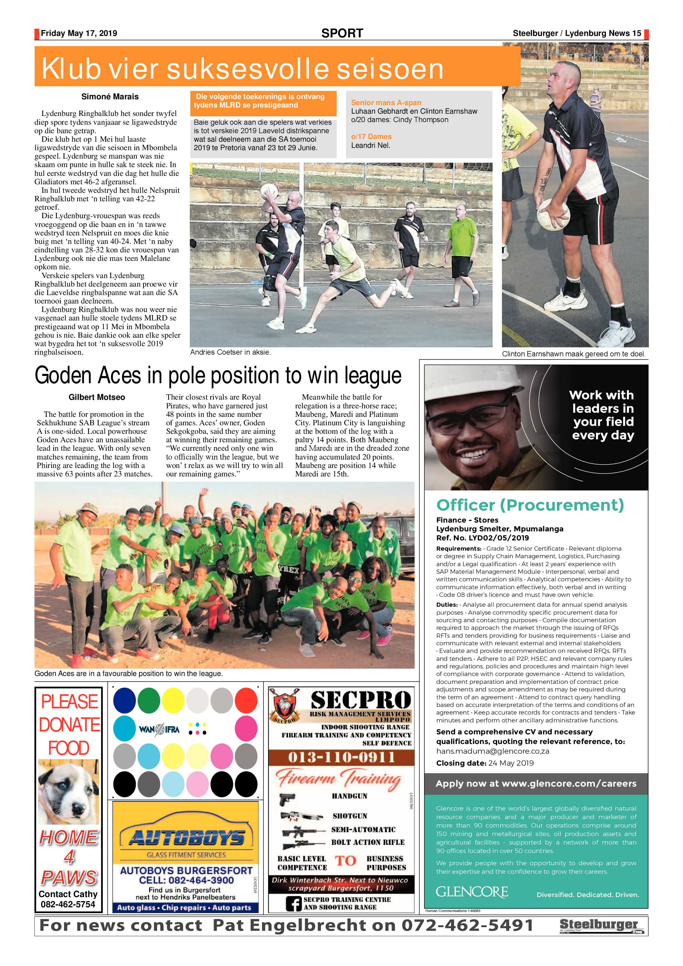 Steelburger News 17 May 2019 page 15