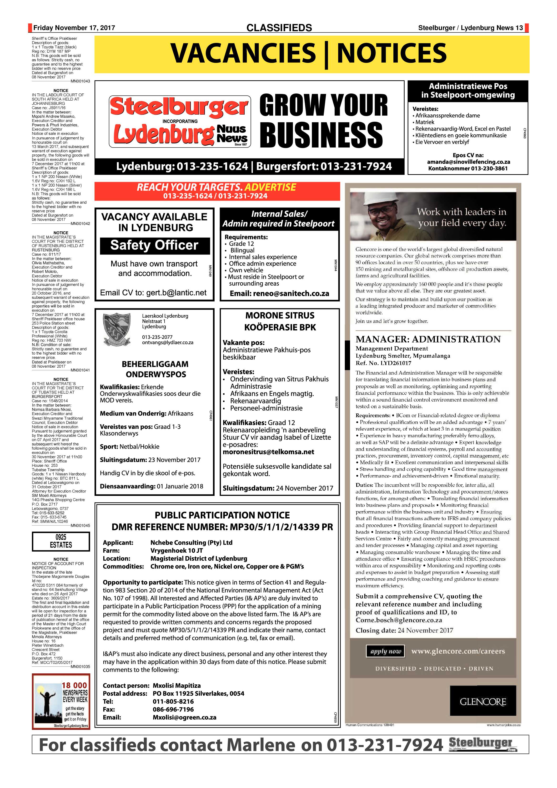 Steelburger News 17 November 2017 page 13