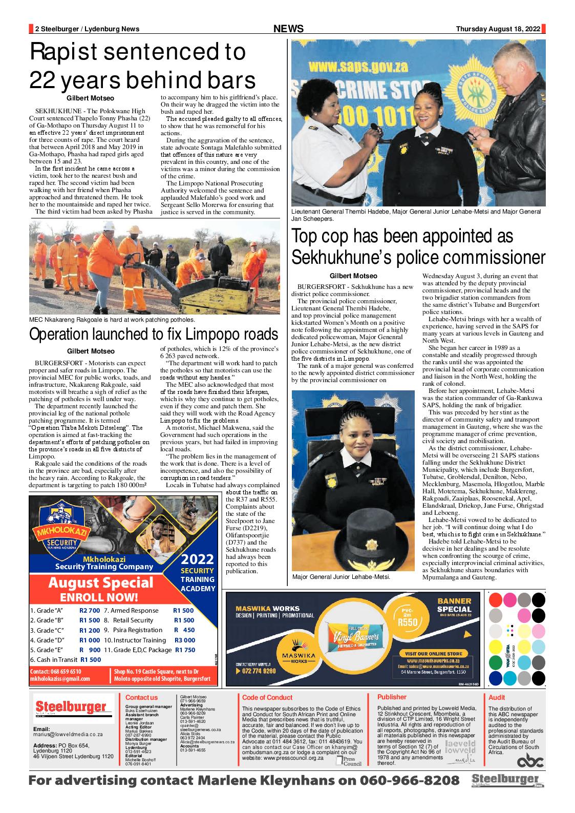 Steelburger News 18 August 2022 page 2