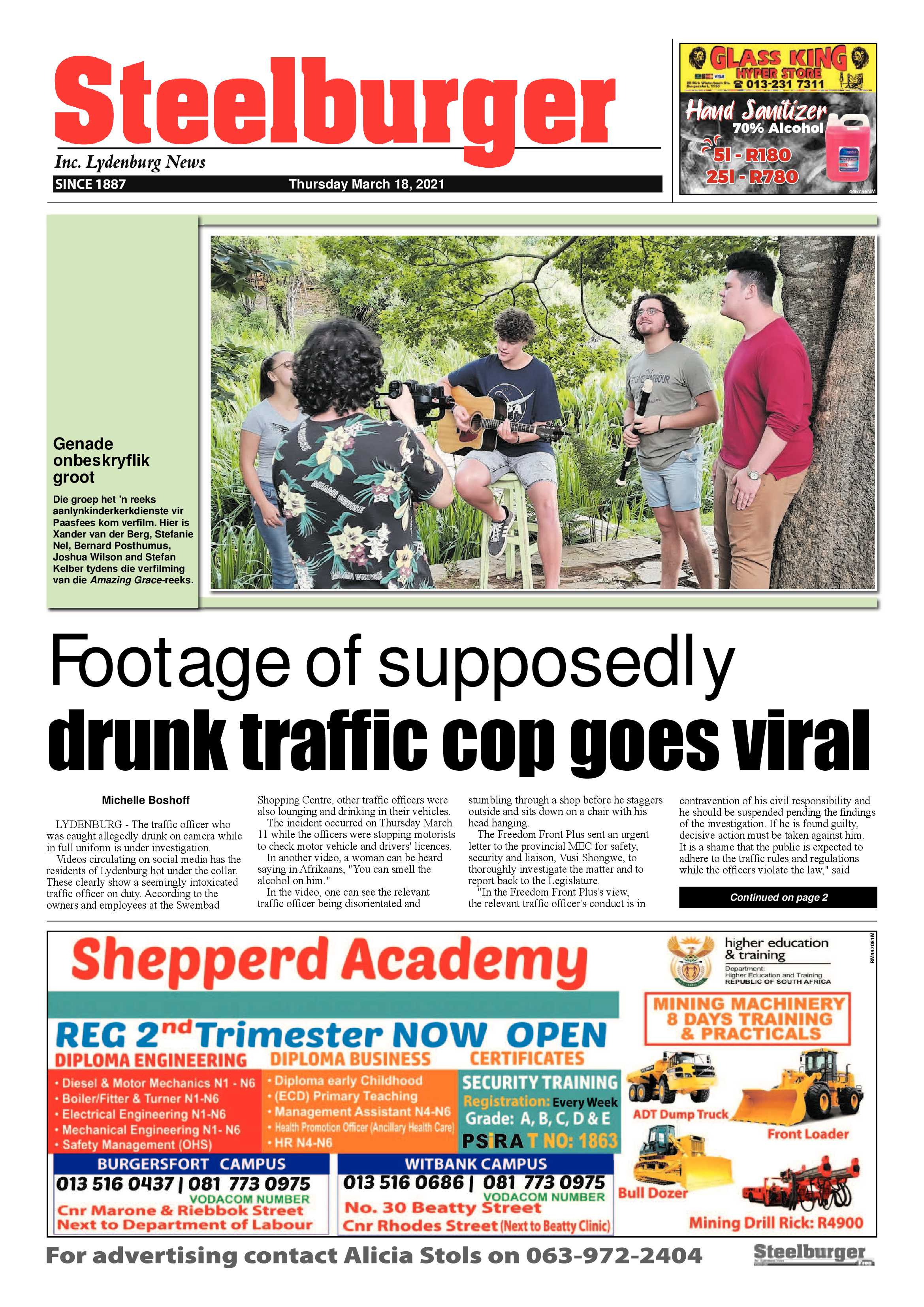 Steelburger News 18 March 2021 page 1