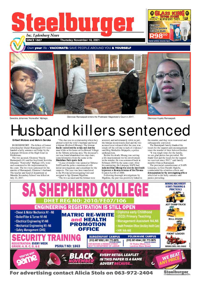 Steelburger News 18 November 2021 page 1