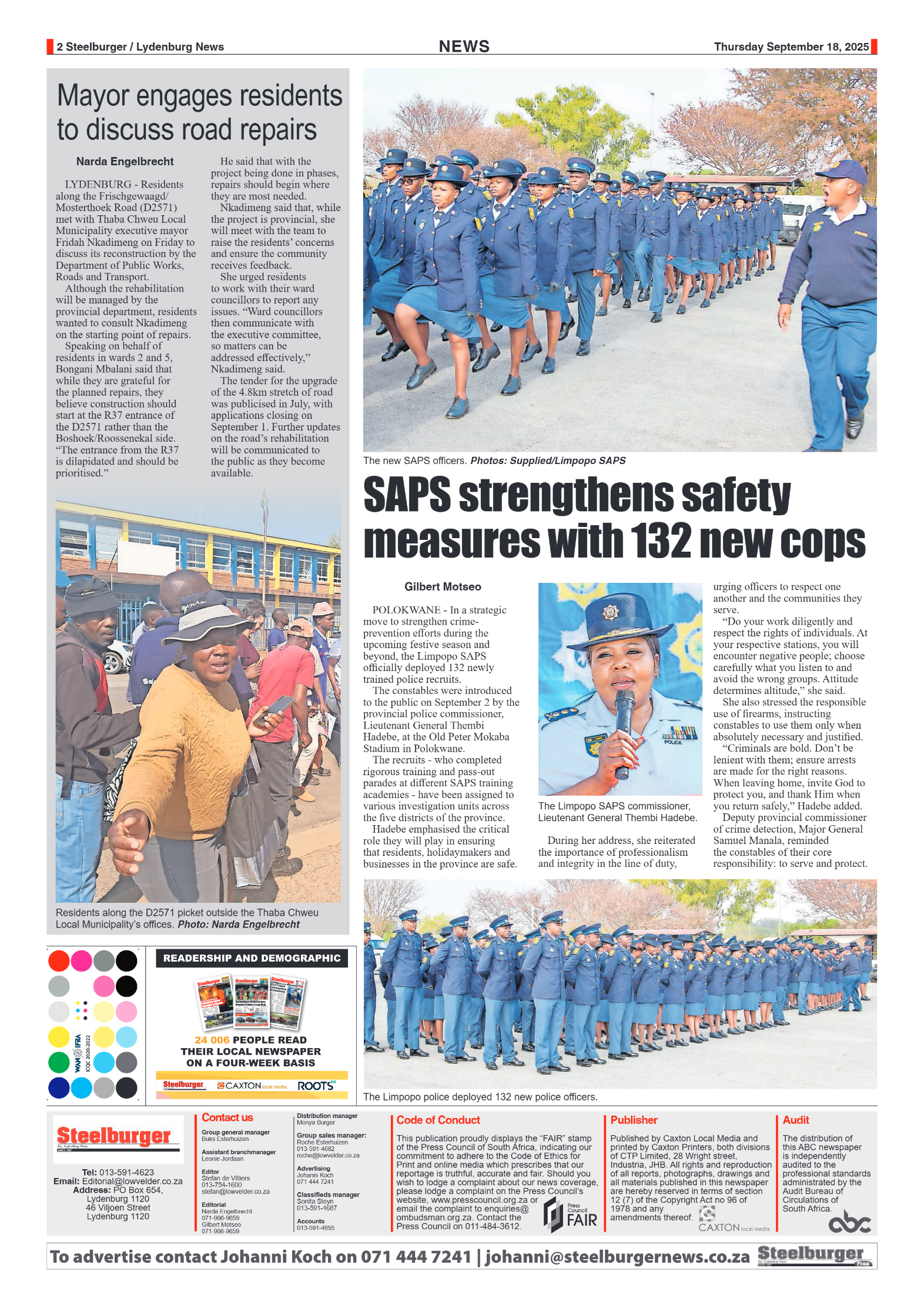 Steelburger News 18 September 2025 page 2