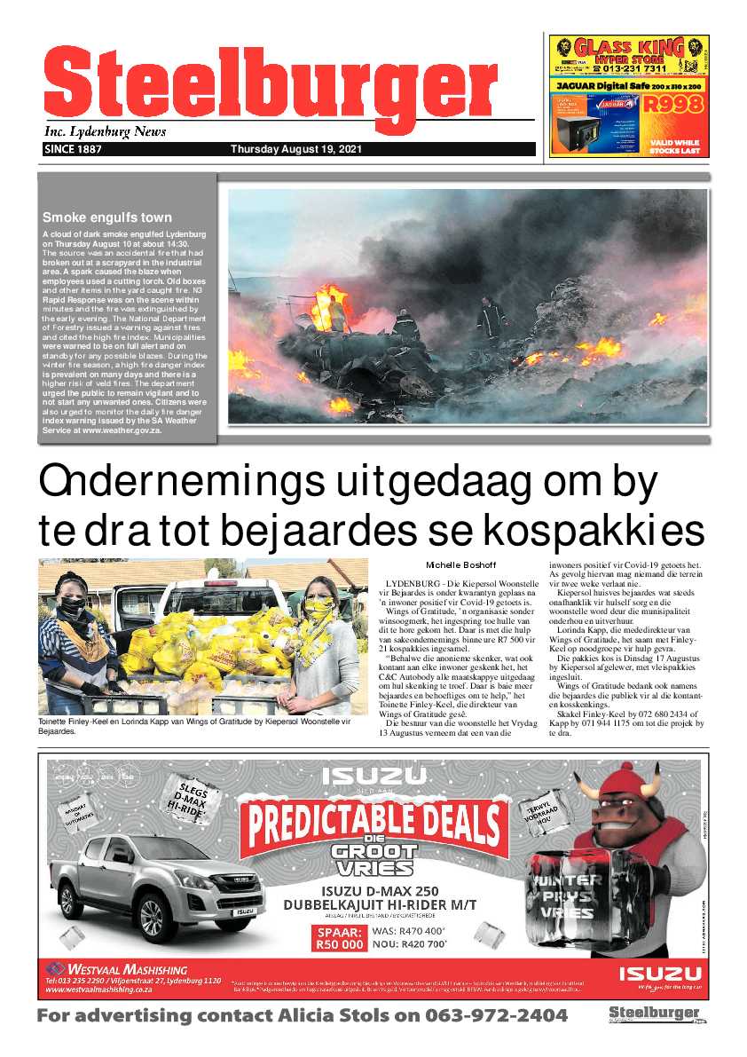 Steelburger News 19 August 2021 page 1