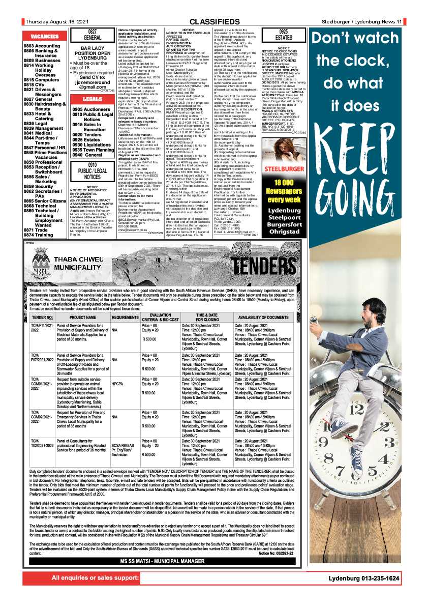 Steelburger News 19 August 2021 page 11