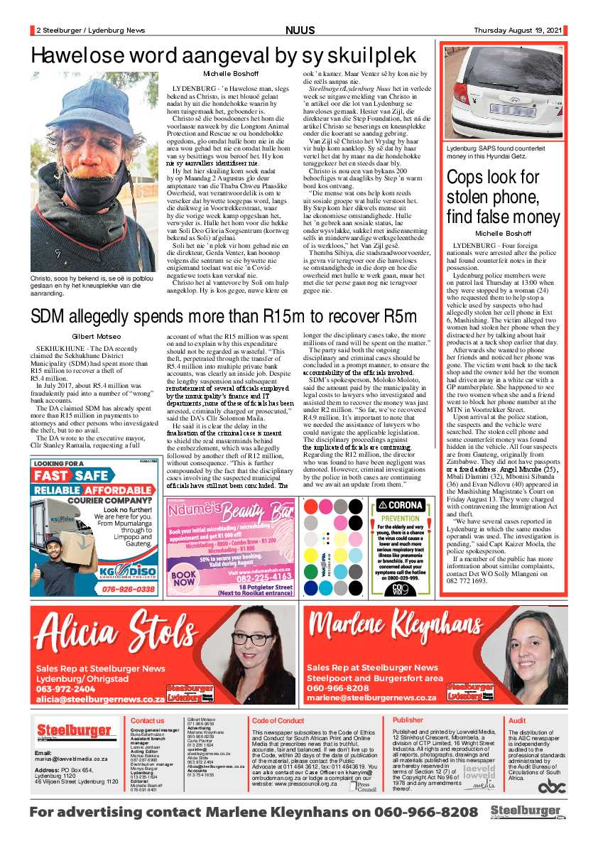 Steelburger News 19 August 2021 page 2