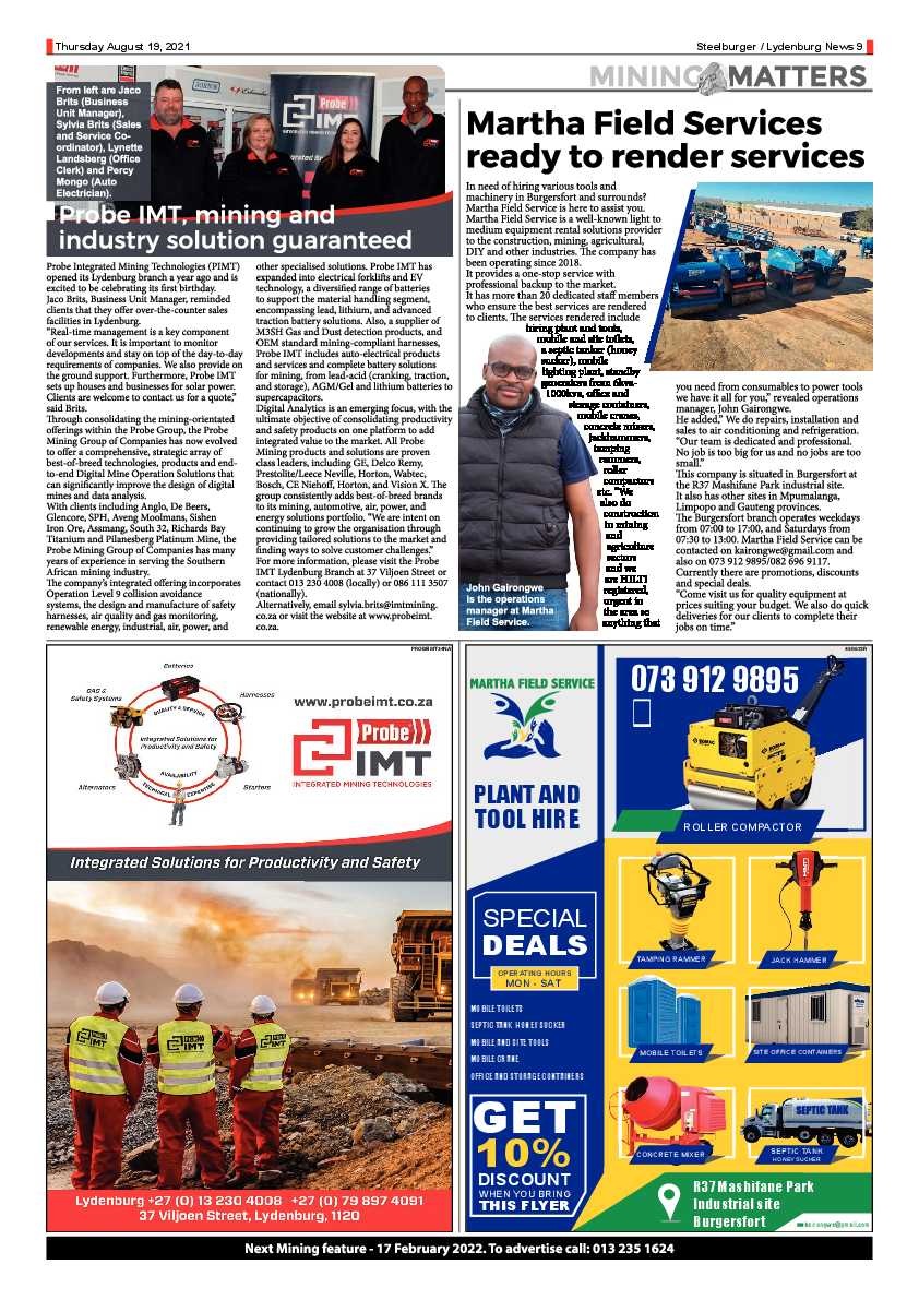 Steelburger News 19 August 2021 page 9