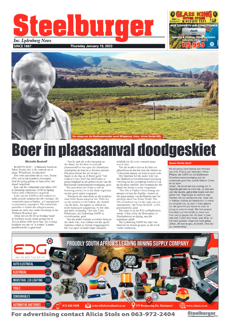 Steelburger News 19 January 2023 page 1