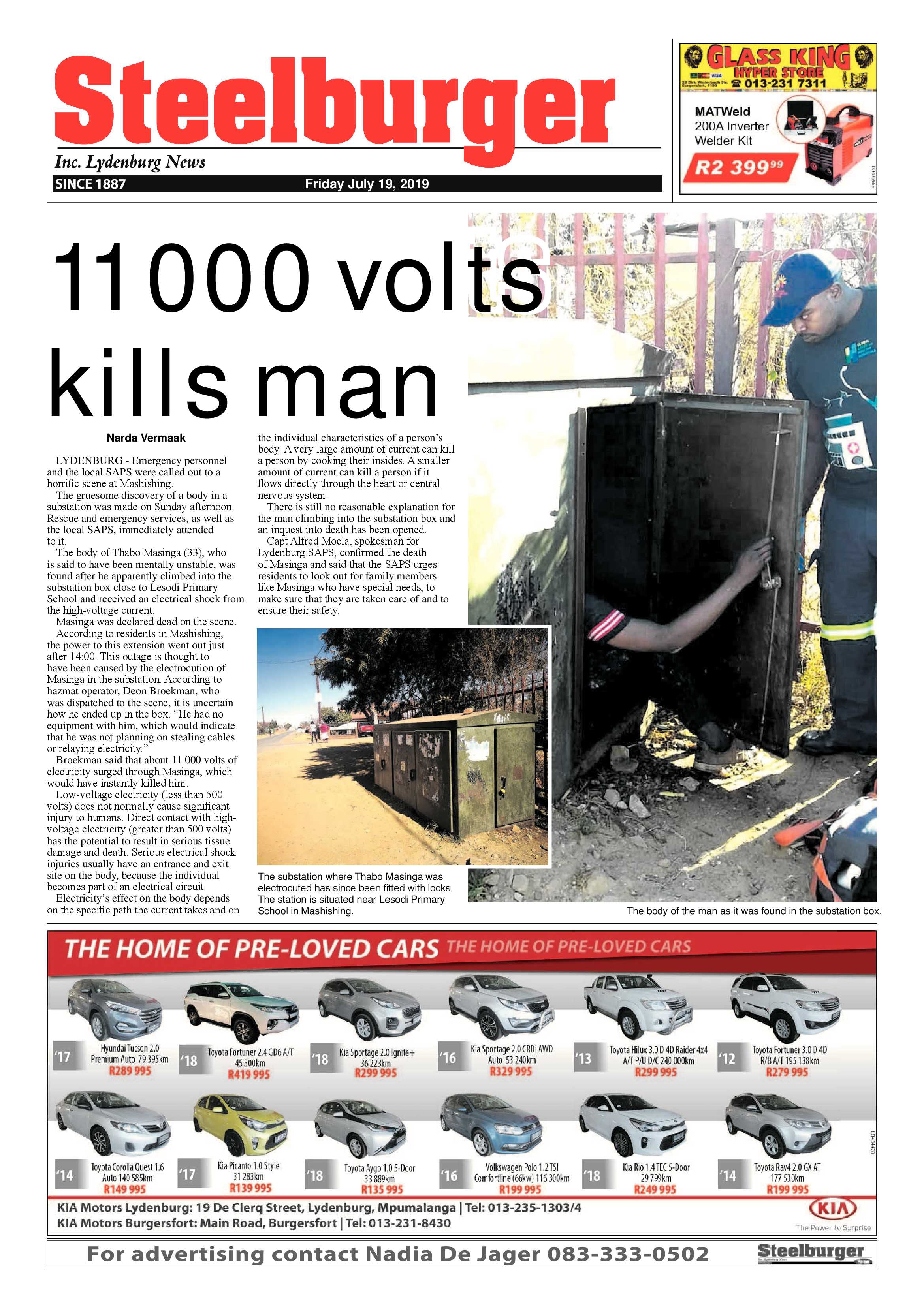 Steelburger News 19 July 2019 page 1