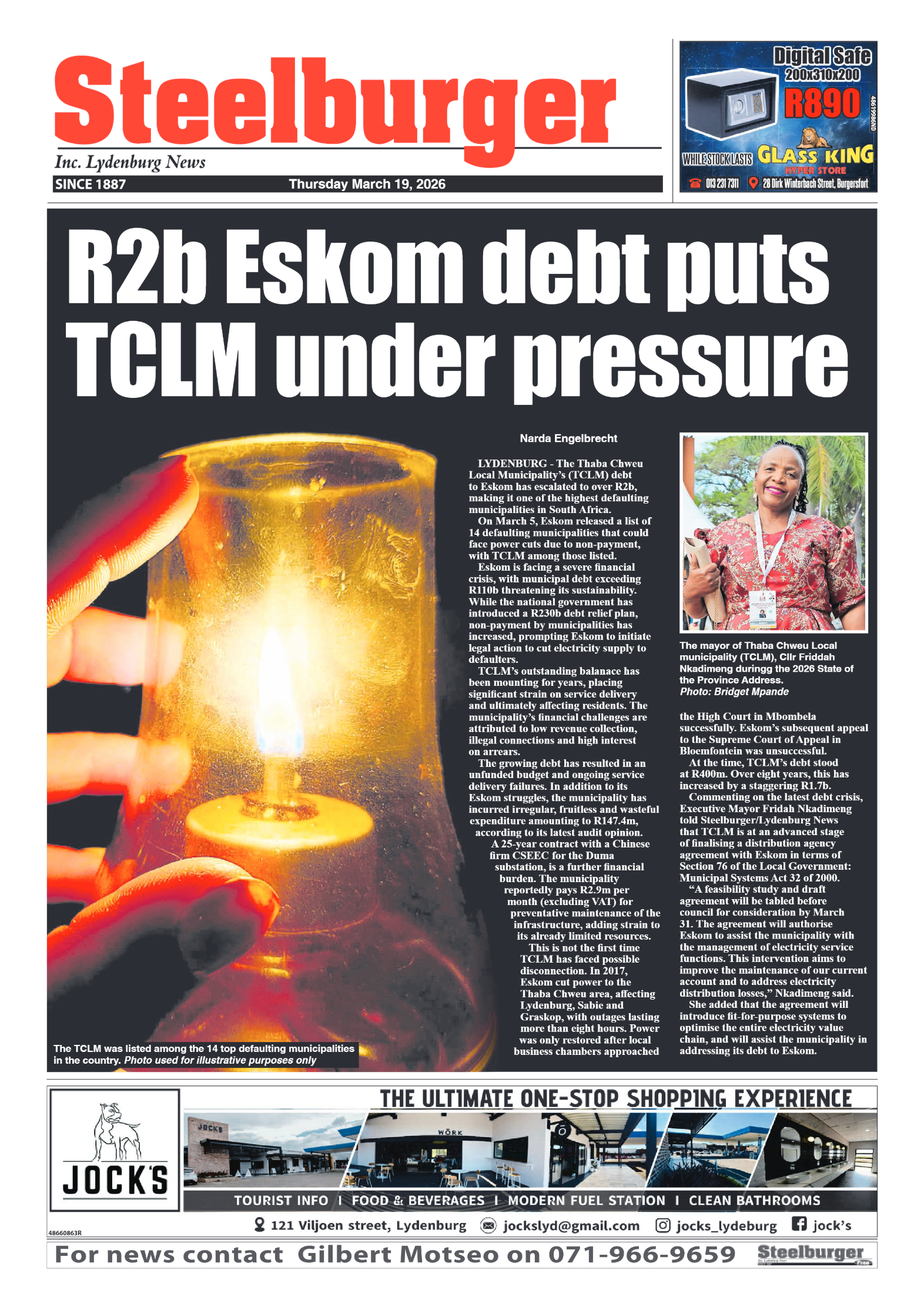 Steelburger News 19 March 2026 page 1