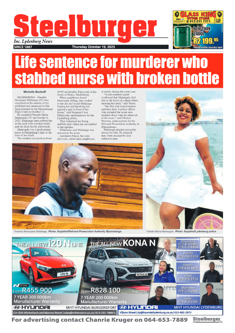 Steelburger News 19 October 2023 page 1