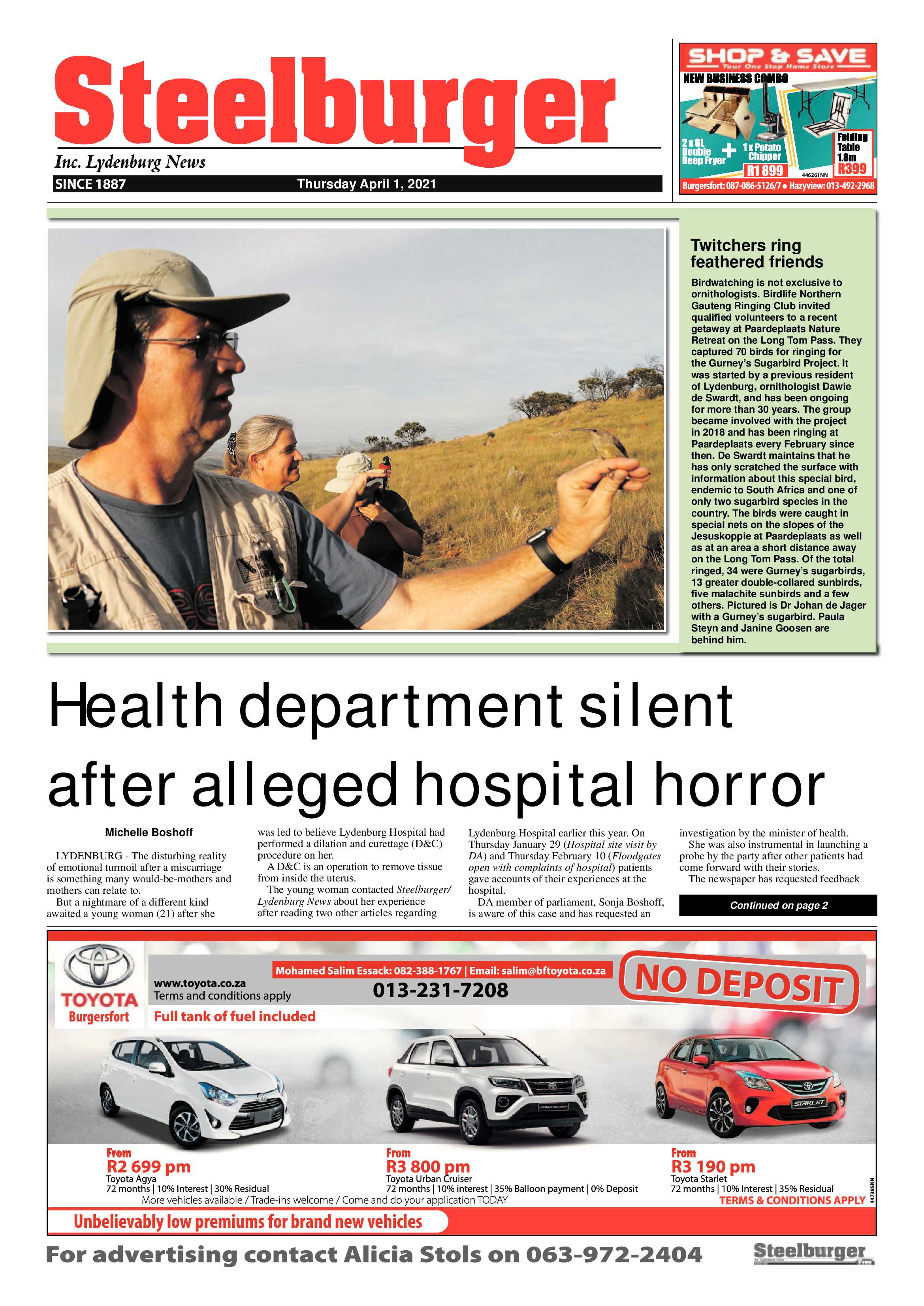 Steelburger News 1 April 2021 page 1