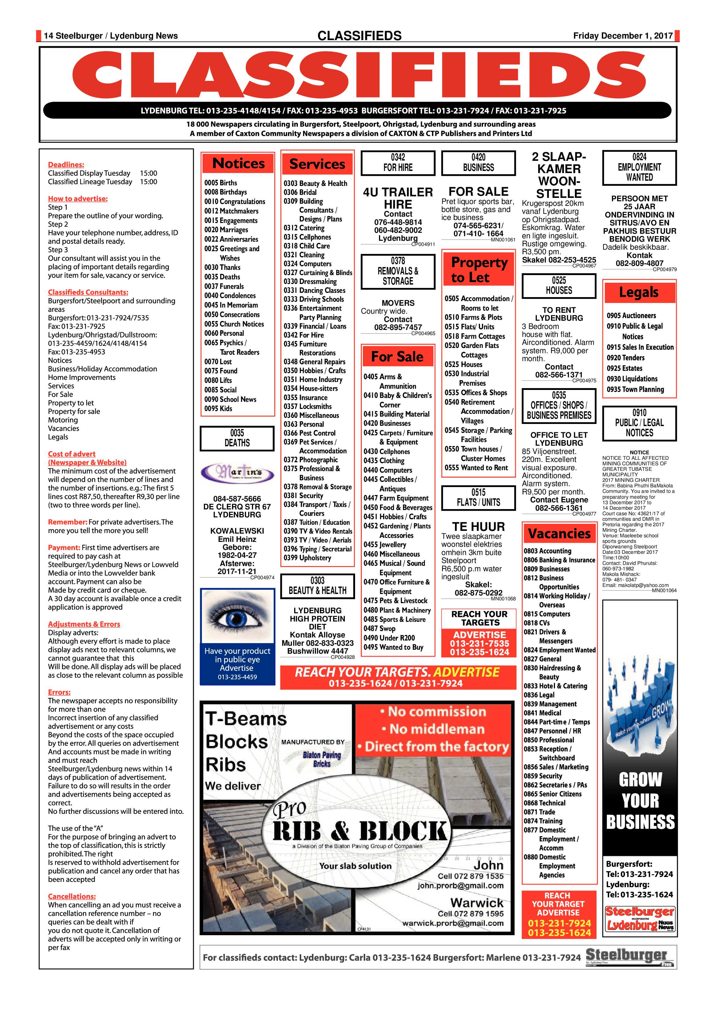Steelburger News 1 December 2017 page 14