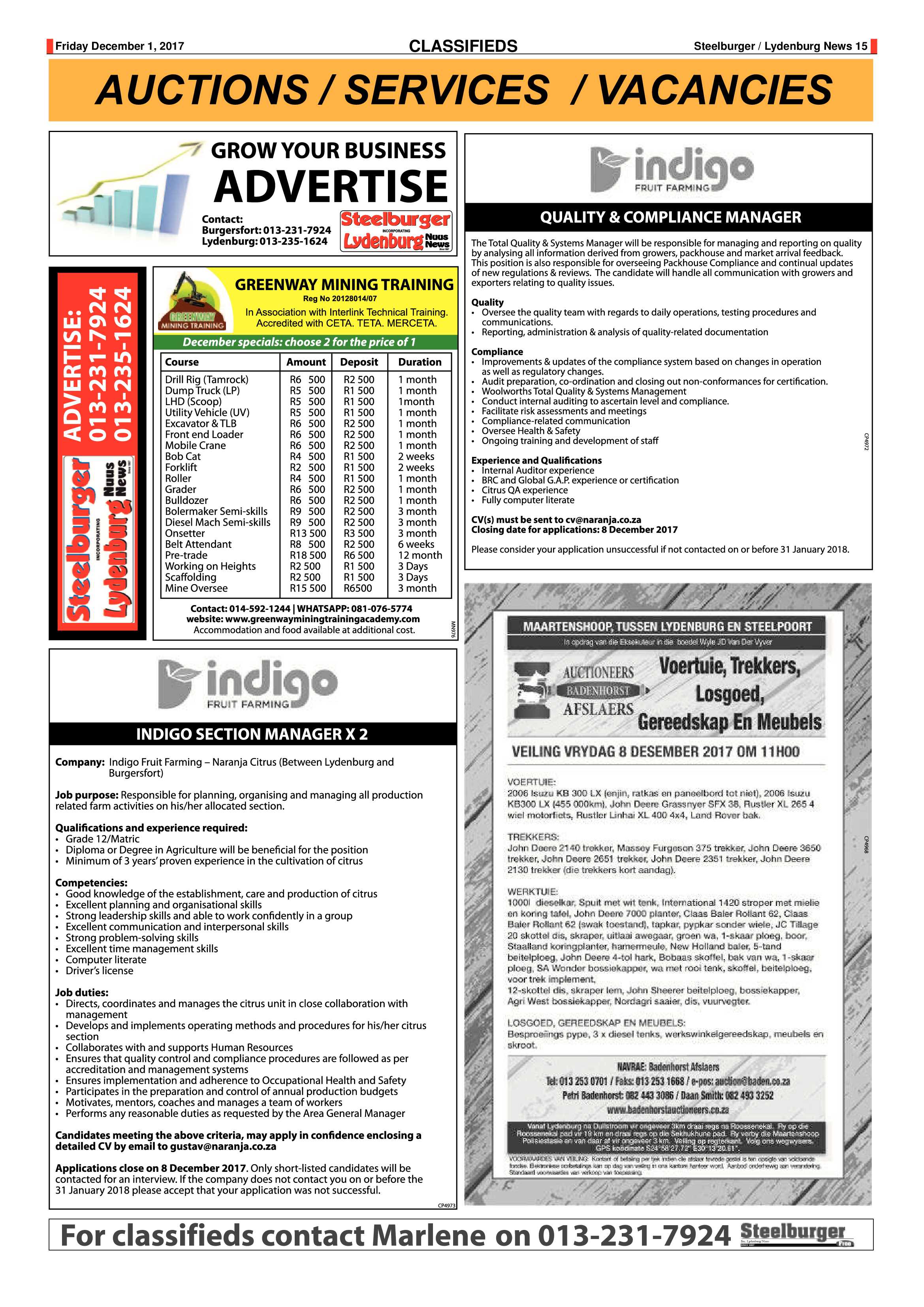 Steelburger News 1 December 2017 page 15