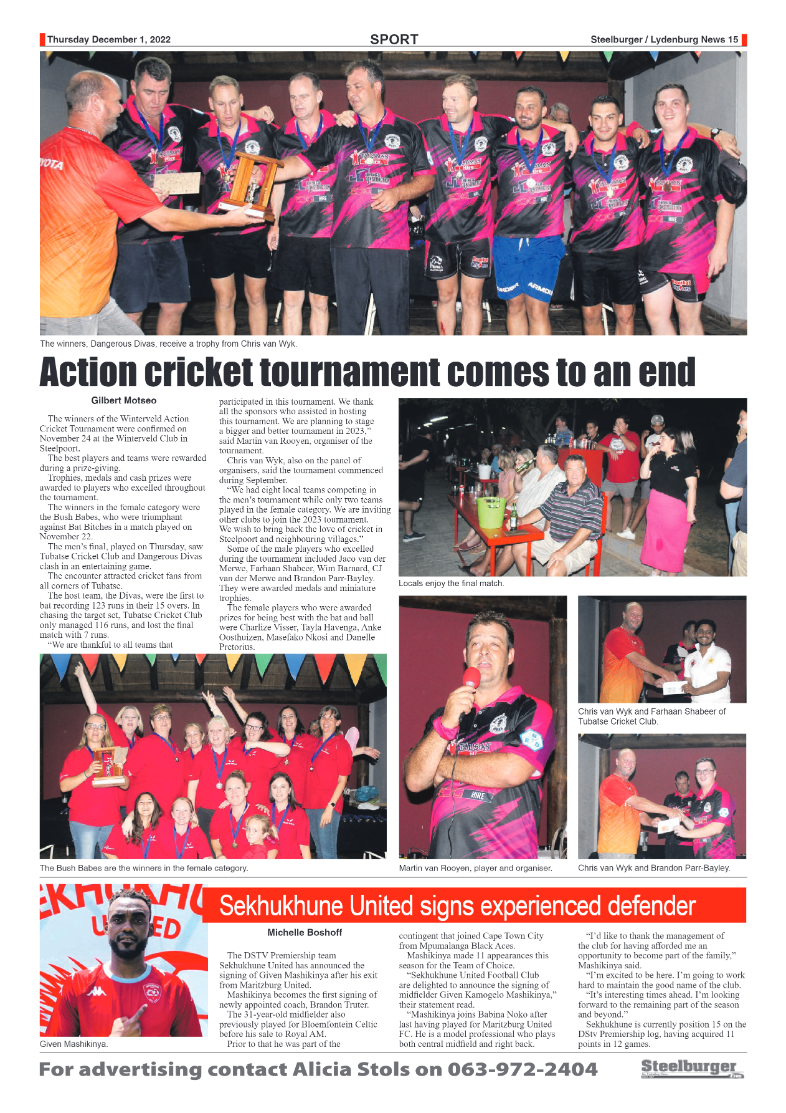 Steelburger News 1 December 2022 page 15
