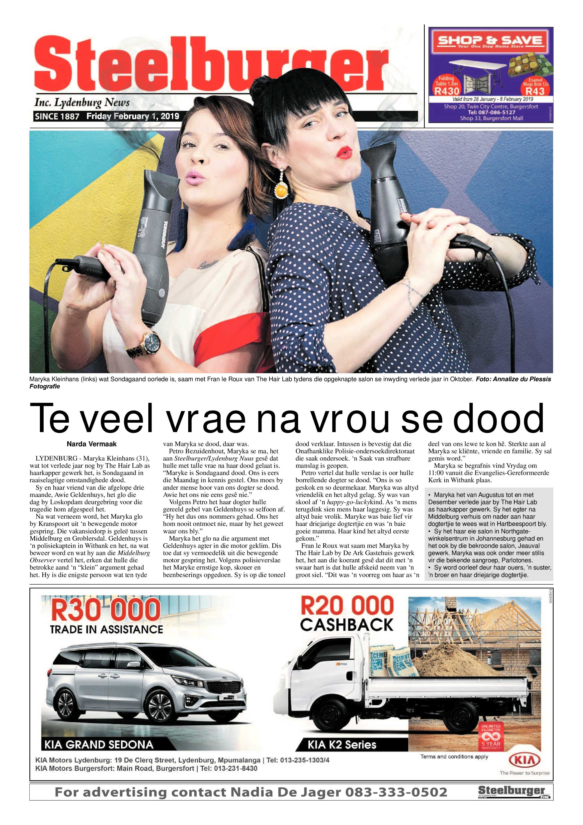 Steelburger News 1 February 2019 page 1