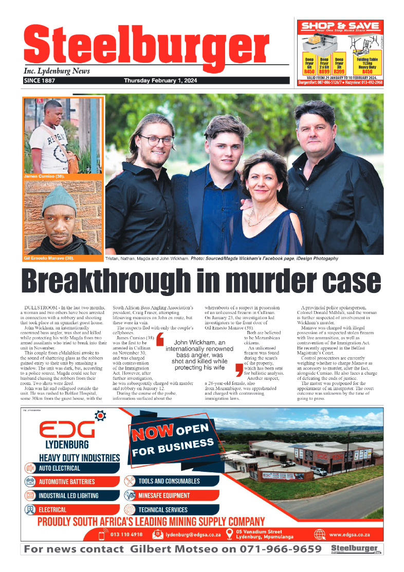 Steelburger News 1 February 2024 page 1