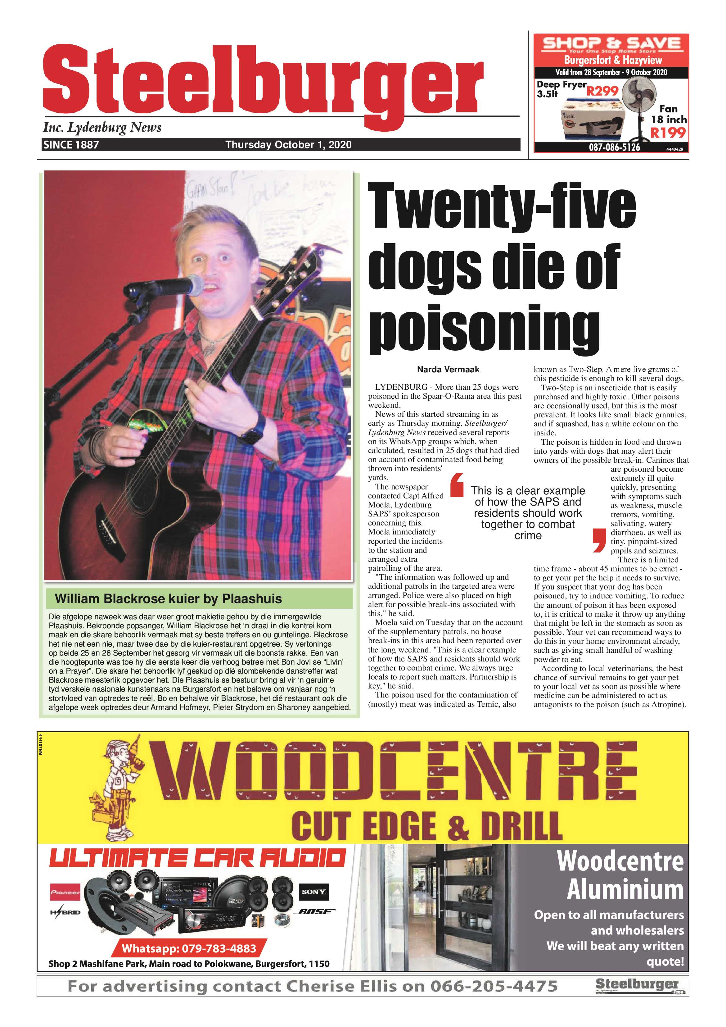 Steelburger News 1 October 2020 page 1