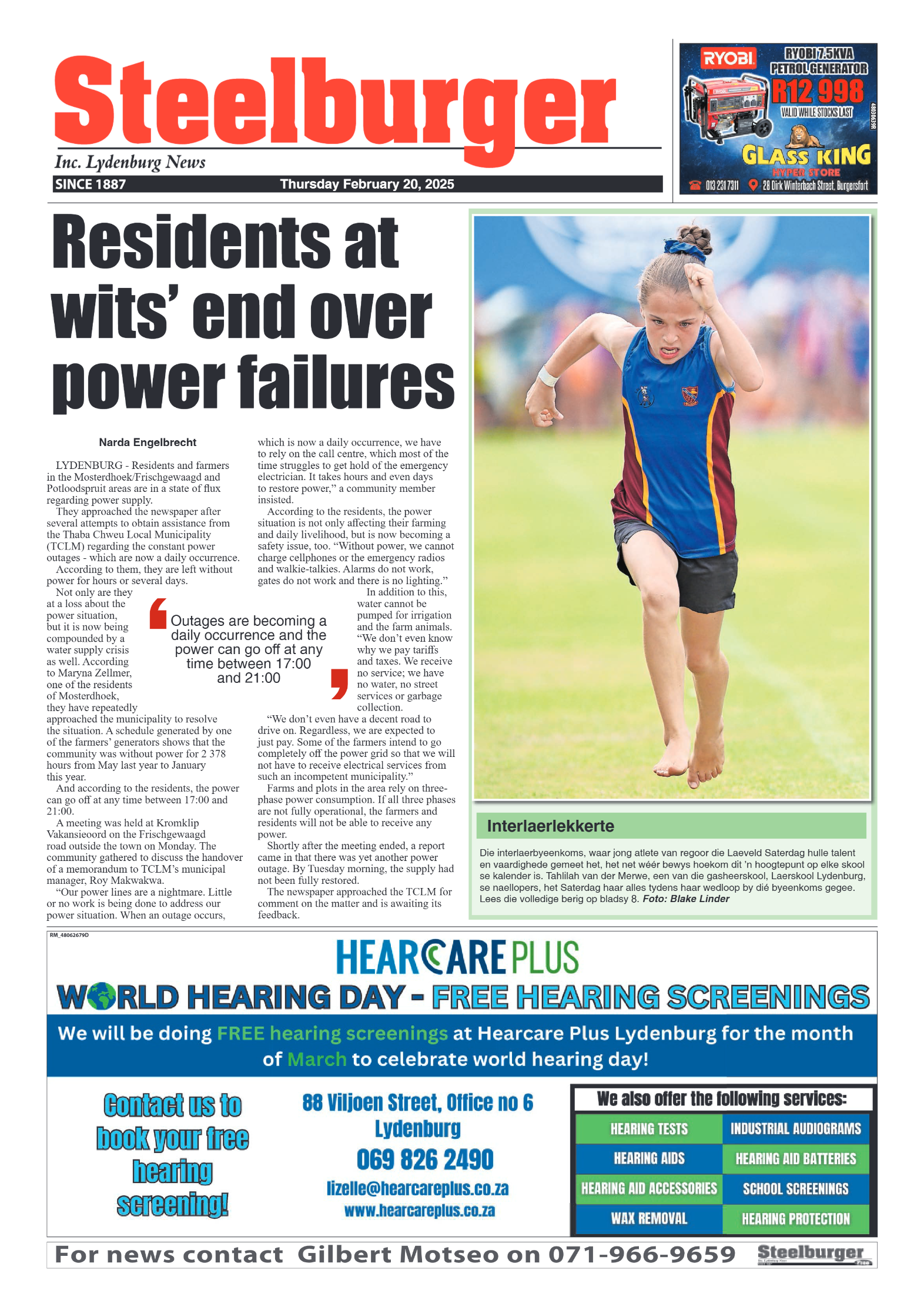 Steelburger News 20 February 2025 page 1