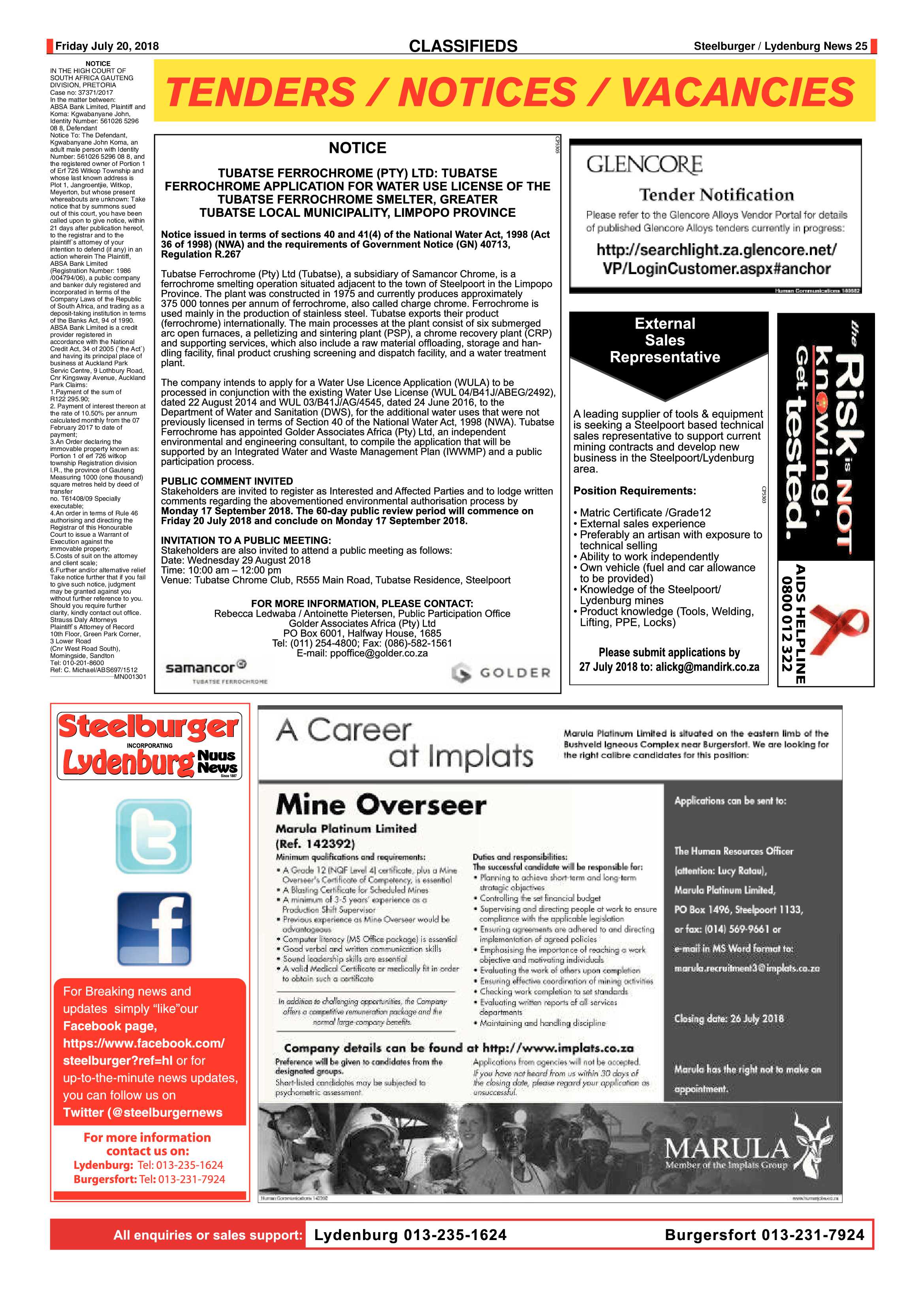 Steelburger News 20 July 2018 page 21