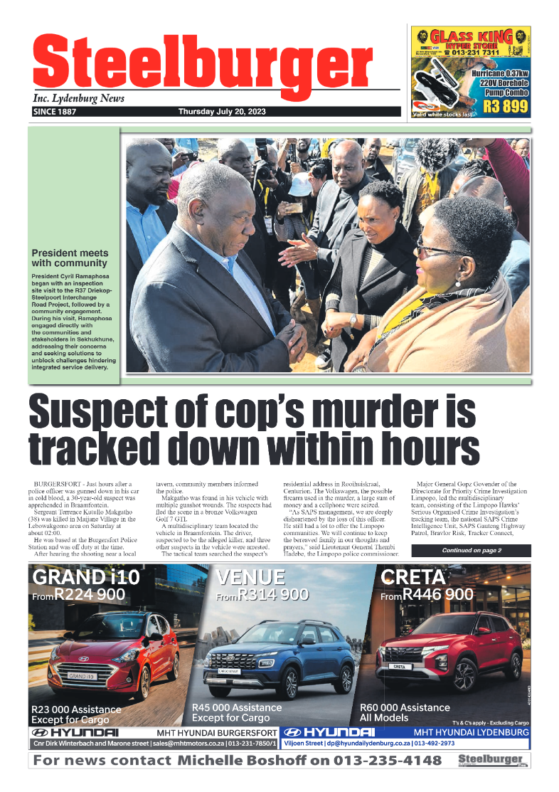 Steelburger News 20 July 2023 page 1